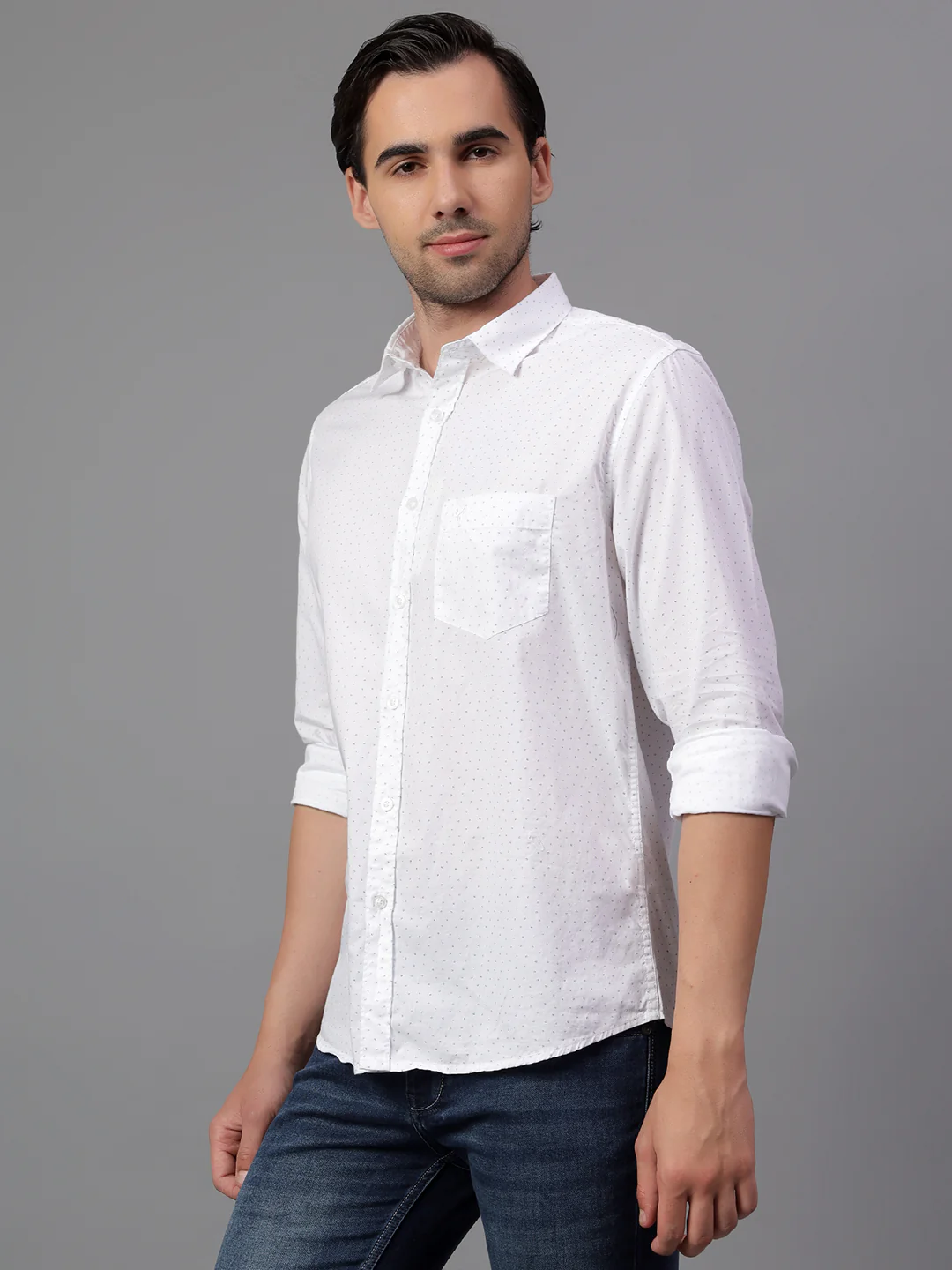 Casual Shirt for Men | Breathable & Soft with Color Fastness Regular Fit Spread Collar Neck Cotton Fabric Printed Pattern - Image 4
