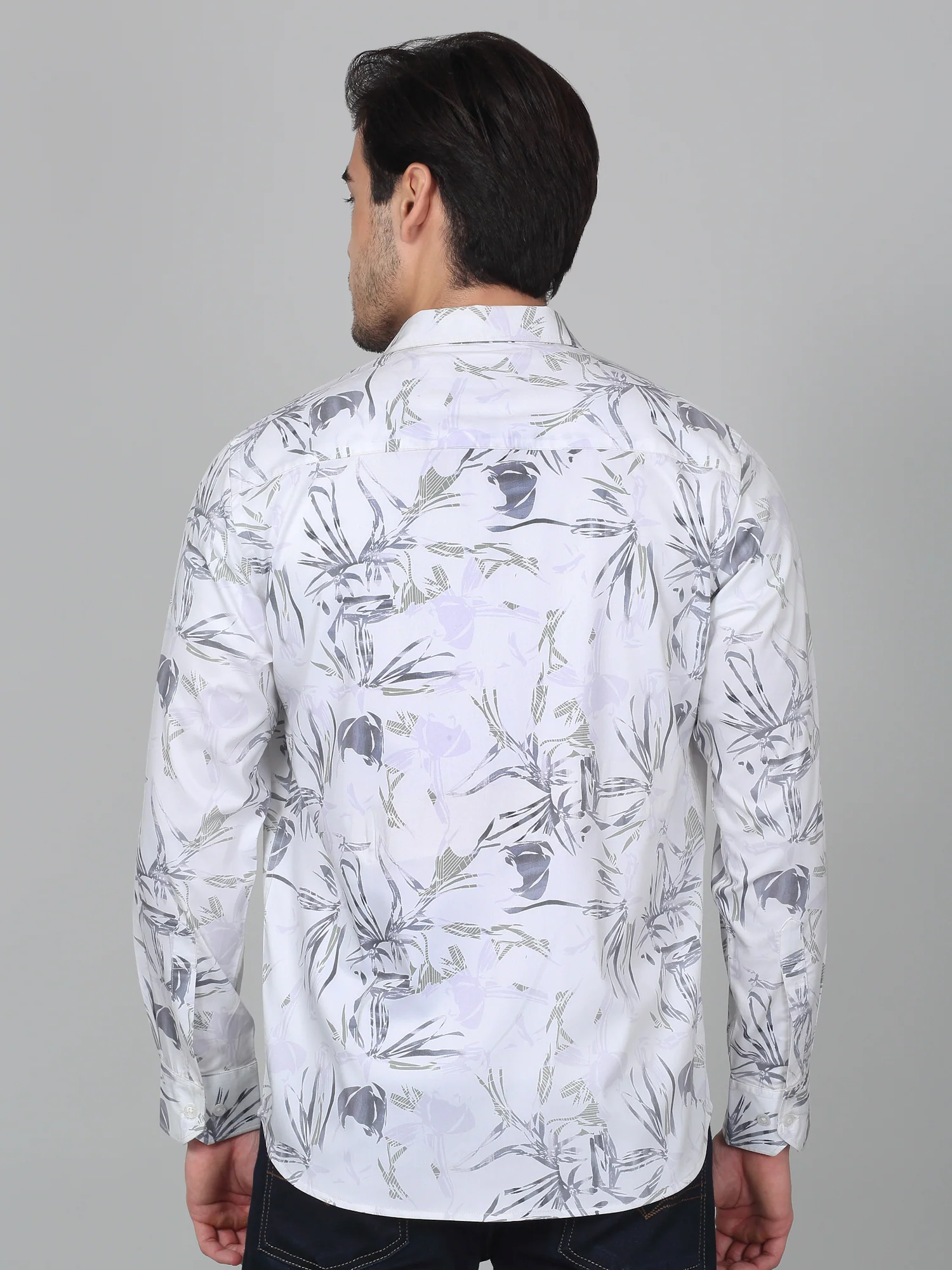 Casual Shirt for Men | Breathable & Soft with Color Fastness Regular Fit Spread Collar Neck Poly Cotton Fabric Printed Pattern - Image 2