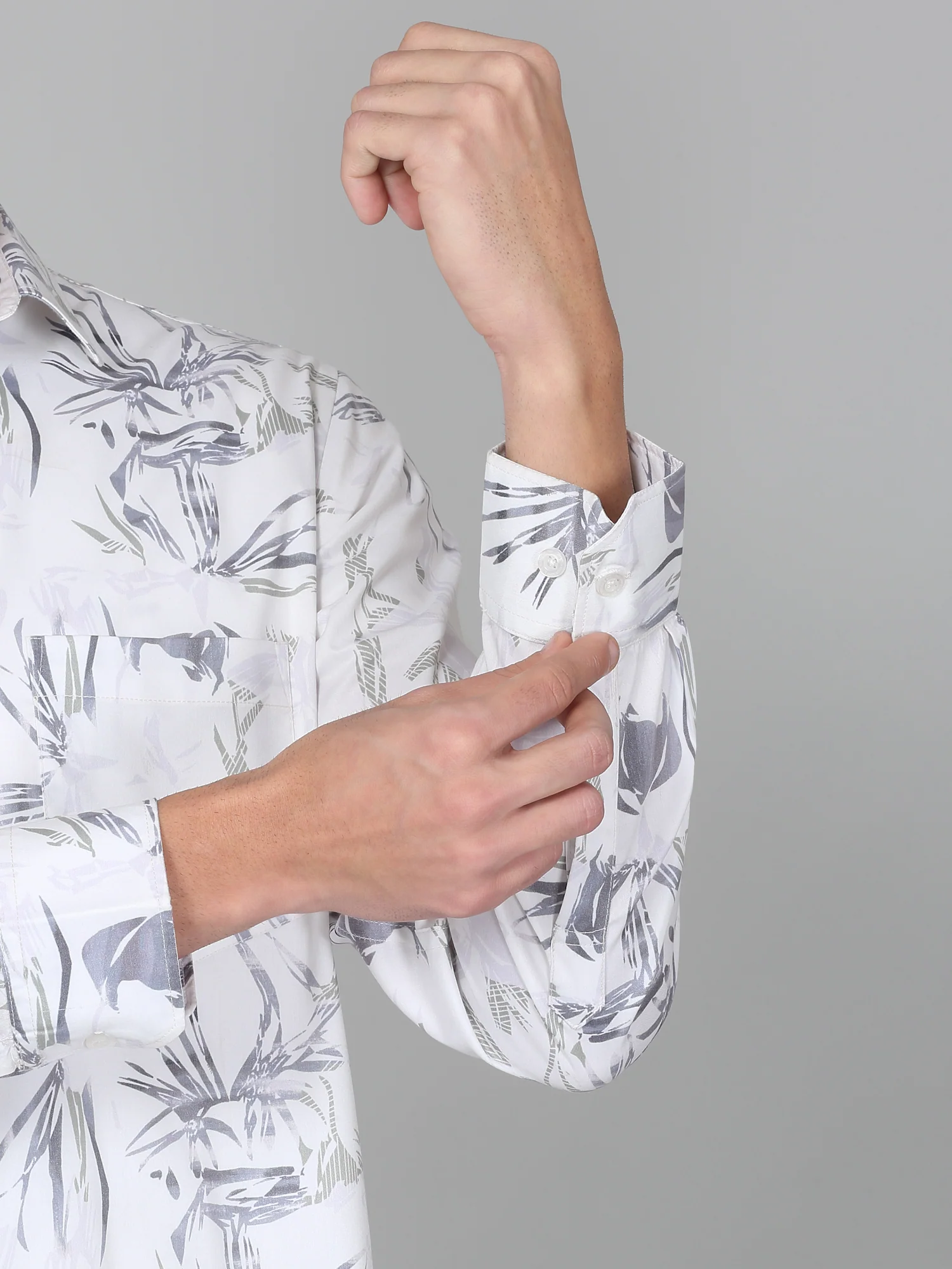 Casual Shirt for Men | Breathable & Soft with Color Fastness Regular Fit Spread Collar Neck Poly Cotton Fabric Printed Pattern - Image 3