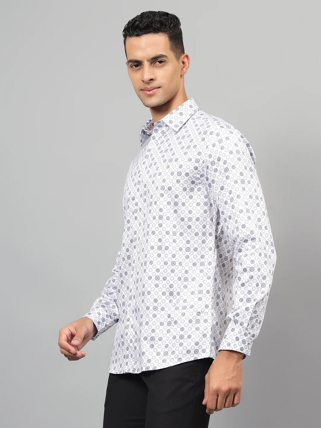 Formal Shirt for Men l Breathable & Soft with Color Fastness Regular Fit Spread Collar Neck Cotton Fabric Printed Pattern - Image 4