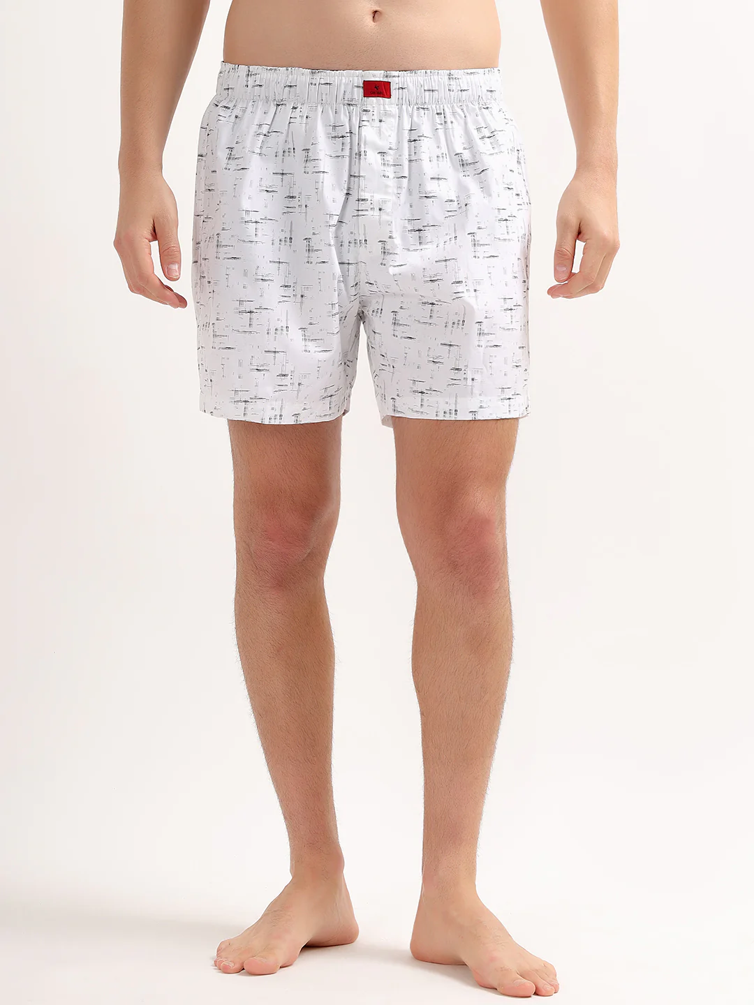 Men's White Regular Fit Printed Boxer - Image 2