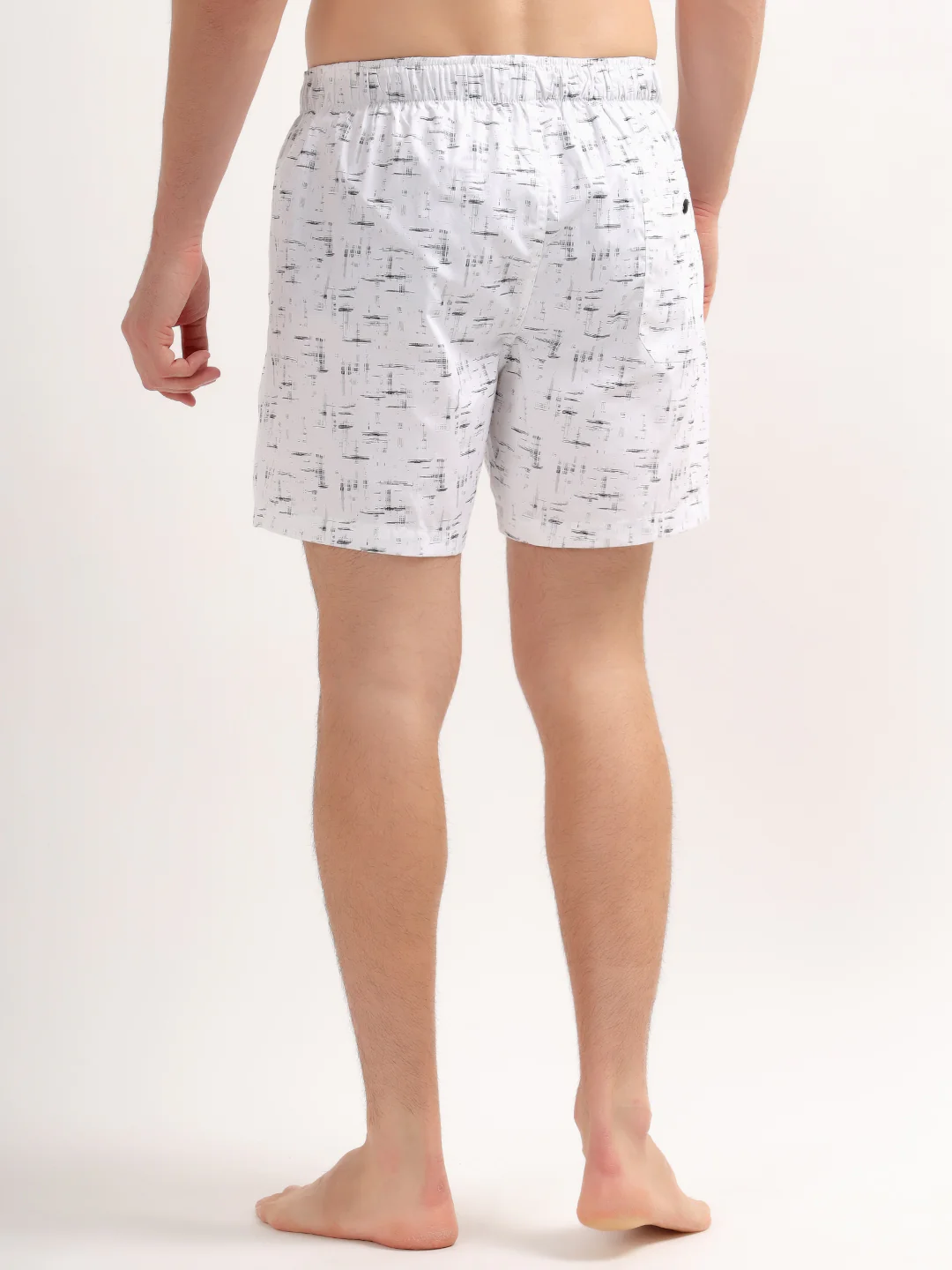 Men's White Regular Fit Printed Boxer - Image 4