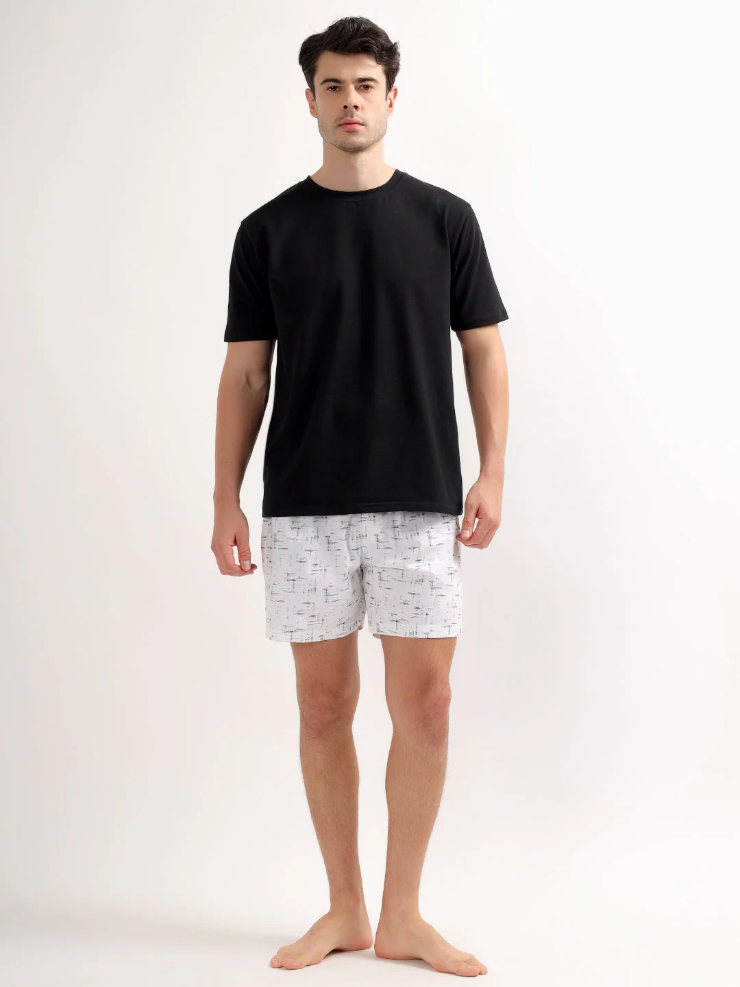 Men's White Regular Fit Printed Boxer - Image 5