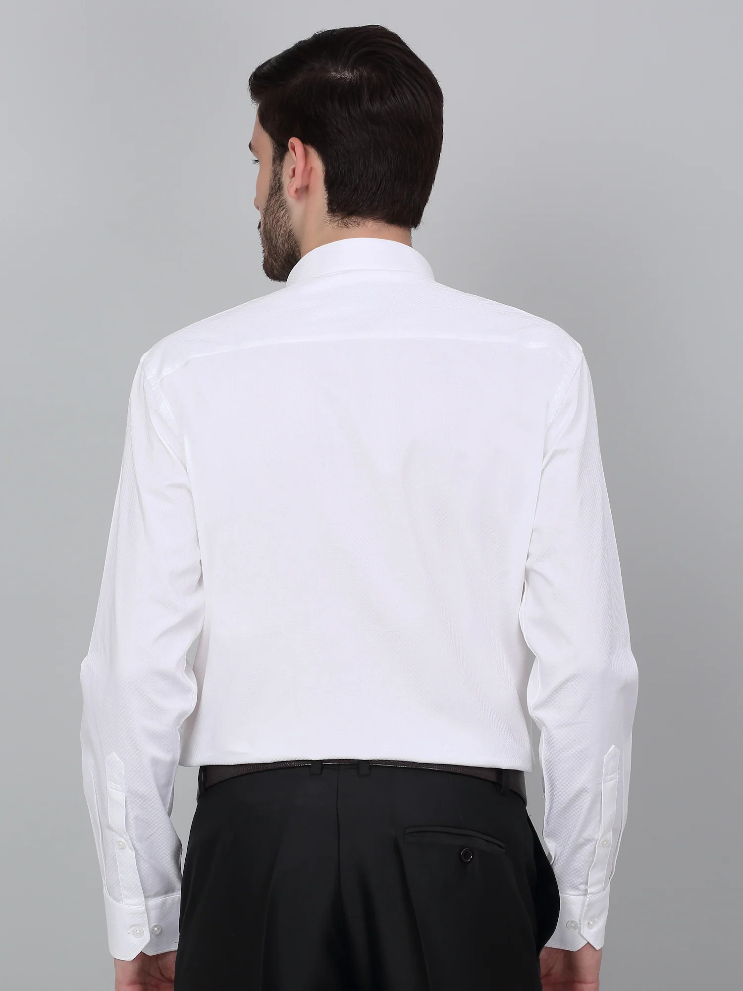 Formal Shirt for Men l Breathable & Soft with Color Fastness Regular Fit Spread Collar Neck Cotton Fabric Self Design Pattern - Image 2