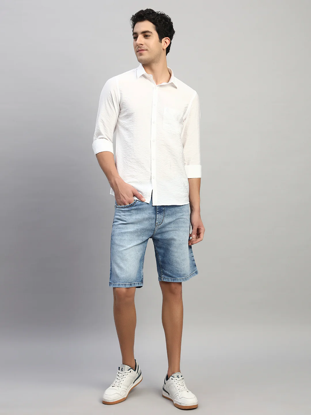 Casual Shirt for Men | Breathable & Soft with Color Fastness Regular Fit Spread Collar Neck Viscose Fabric Self Design Pattern - Image 6
