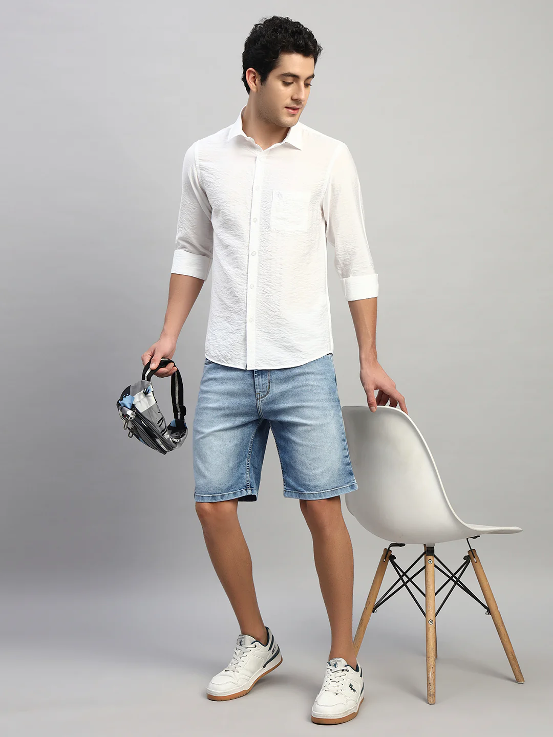 Casual Shirt for Men | Breathable & Soft with Color Fastness Regular Fit Spread Collar Neck Viscose Fabric Self Design Pattern - Image 8