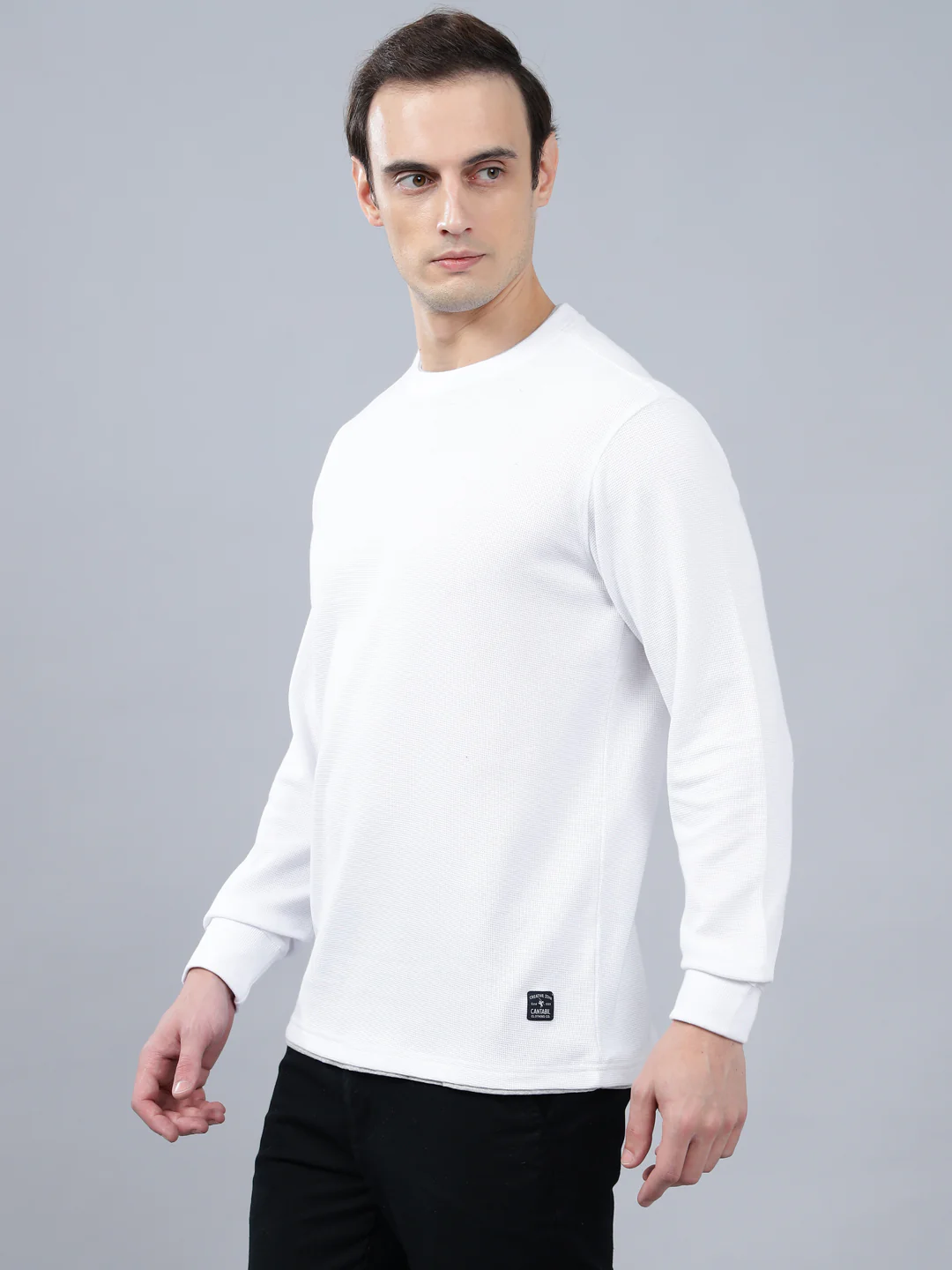 T-Shirt for Men | Breathable & Soft with Color Fastness Regular Fit Round Neck Poly Cotton Fabric Solid Pattern - Image 3