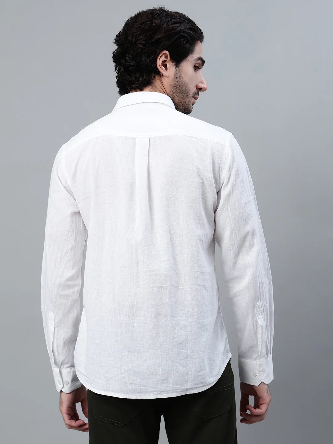 Casual Shirt for Men | Breathable & Soft with Color Fastness Regular Fit Spread Collar Neck Cotton Fabric Solid Pattern - Image 2