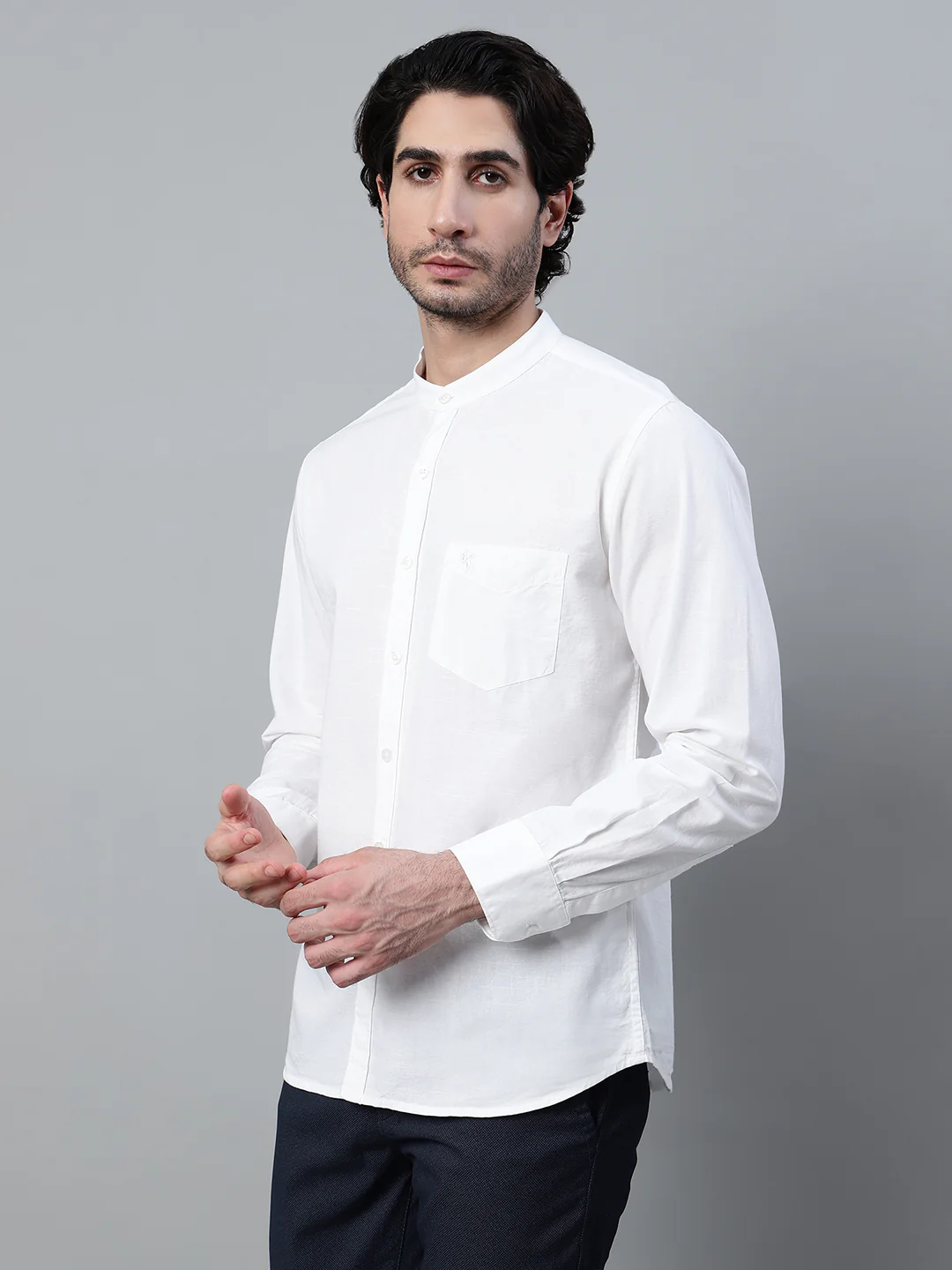 Casual Shirt for Men | Breathable & Soft with Color Fastness Regular Fit Spread Collar Neck Cotton Fabric Solid Pattern - Image 2