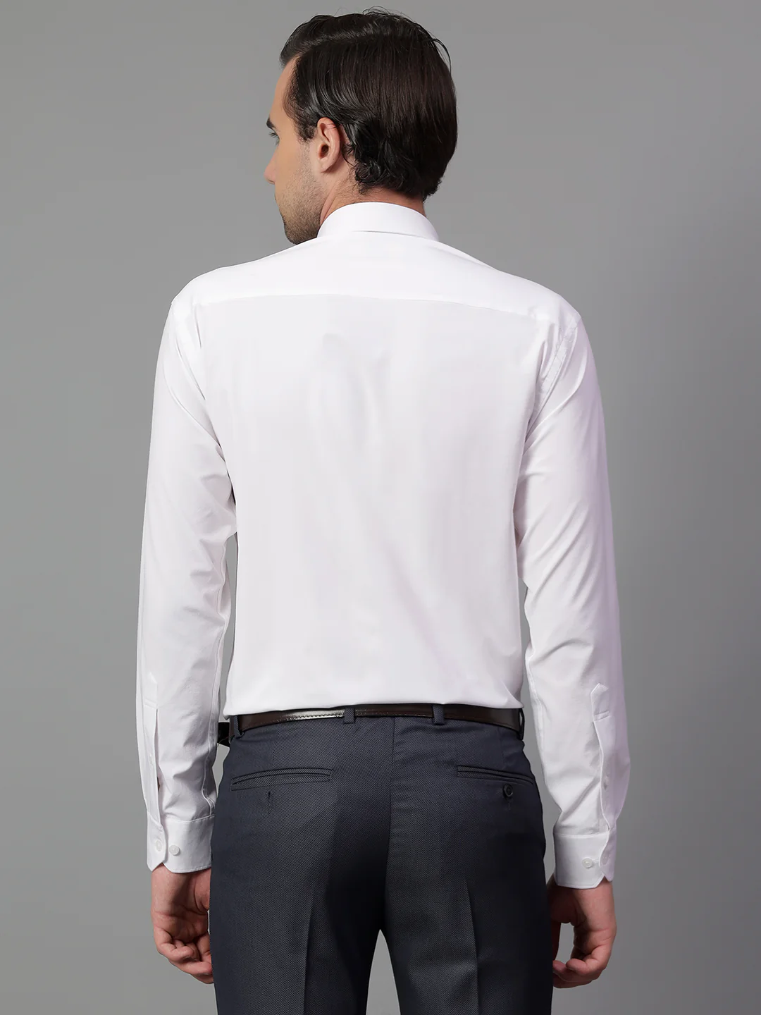 Formal Shirt for Men l Breathable & Soft with Color Fastness Regular Fit Spread Collar Neck Poly Cotton Fabric Solid Pattern - Image 2