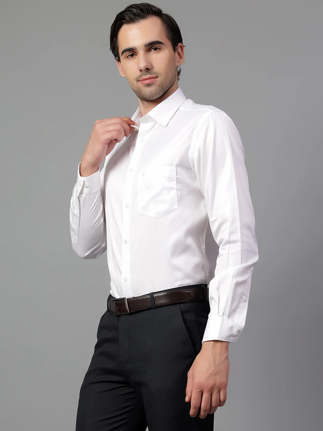 Formal Shirt for Men l Breathable & Soft with Color Fastness Regular Fit Spread Collar Neck Cotton Fabric Solid Pattern - Image 4