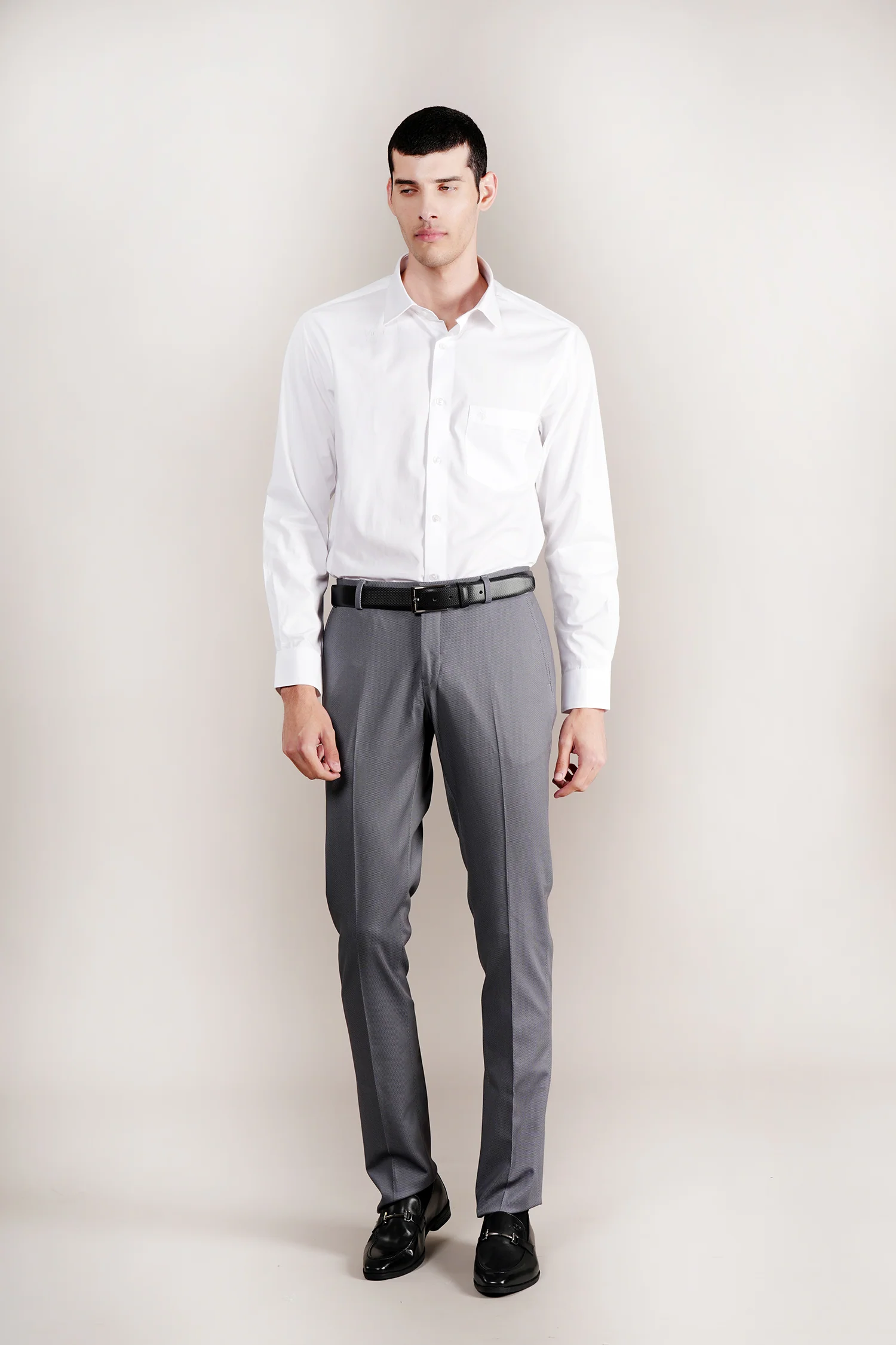 Formal Shirt for Men l Breathable & Soft with Color Fastness Regular Fit Spread Collar Neck Cotton Fabric Solid Pattern - Image 2