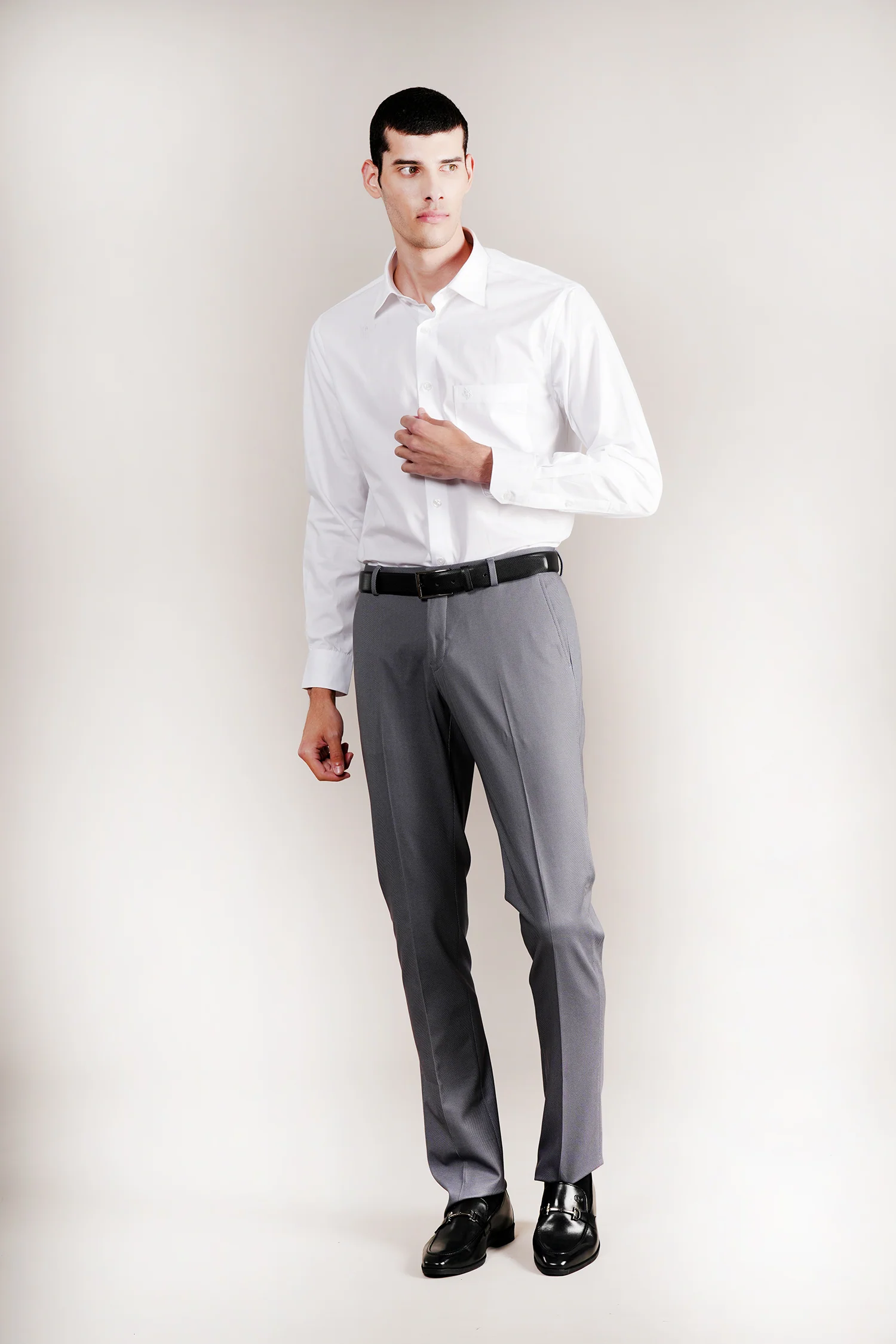 Formal Shirt for Men l Breathable & Soft with Color Fastness Regular Fit Spread Collar Neck Cotton Fabric Solid Pattern - Image 3
