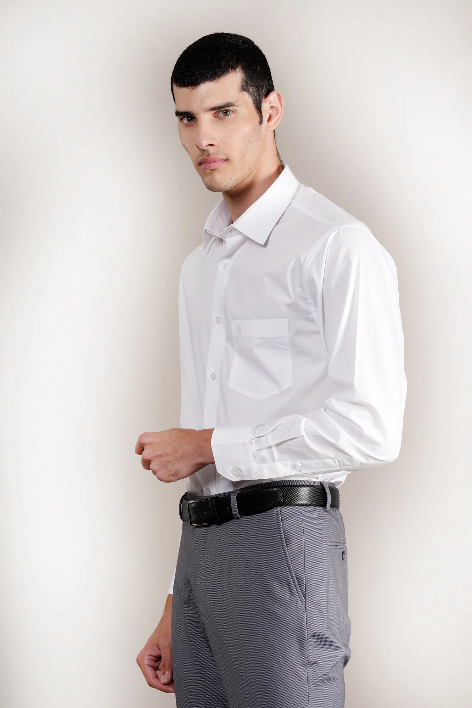 Formal Shirt for Men l Breathable & Soft with Color Fastness Regular Fit Spread Collar Neck Cotton Fabric Solid Pattern - Image 4