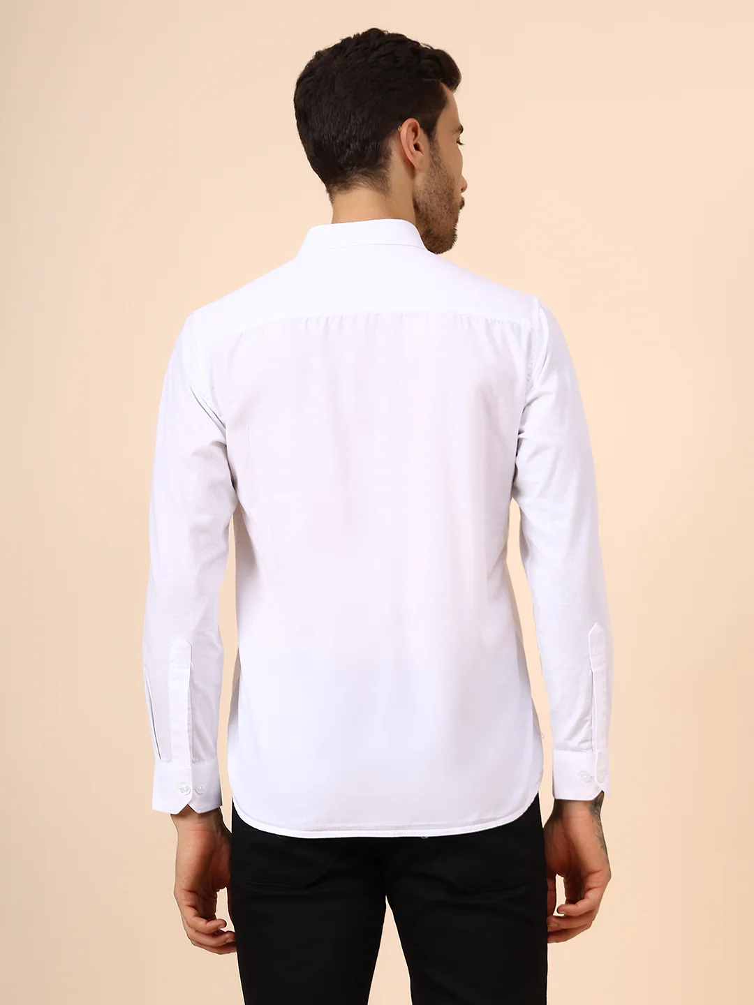 Casual Shirt for Men | Breathable & Soft with Color Fastness Regular Fit Spread Collar Neck Cotton Fabric Solid Pattern - Image 5