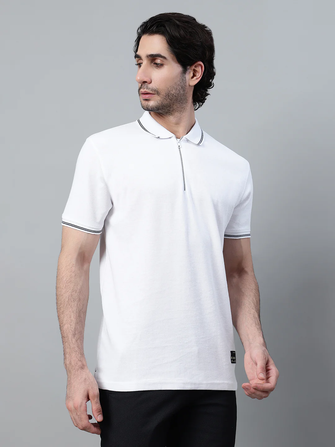 T-Shirt for Men | Breathable & Soft with Color Fastness Regular Fit Polo Neck Poly Cotton Fabric Solid Pattern - Image 4