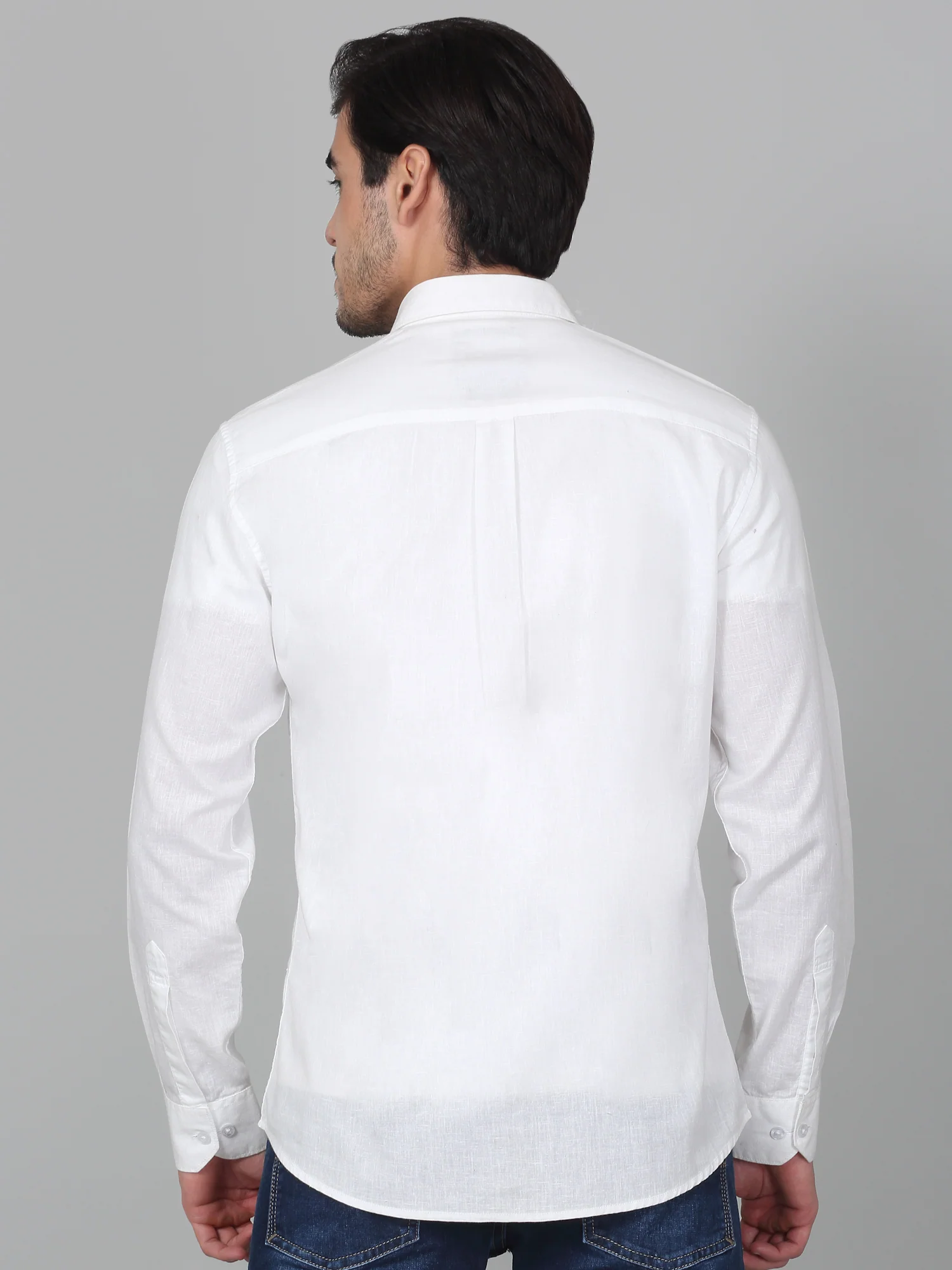 Casual Shirt for Men | Breathable & Soft with Color Fastness Regular Fit Spread Collar Neck Cotton Fabric Solid Pattern - Image 2