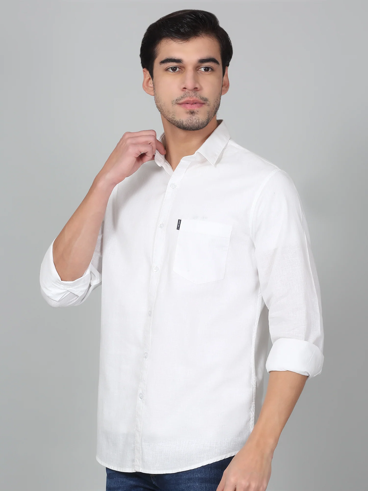 Casual Shirt for Men | Breathable & Soft with Color Fastness Regular Fit Spread Collar Neck Cotton Fabric Solid Pattern - Image 5