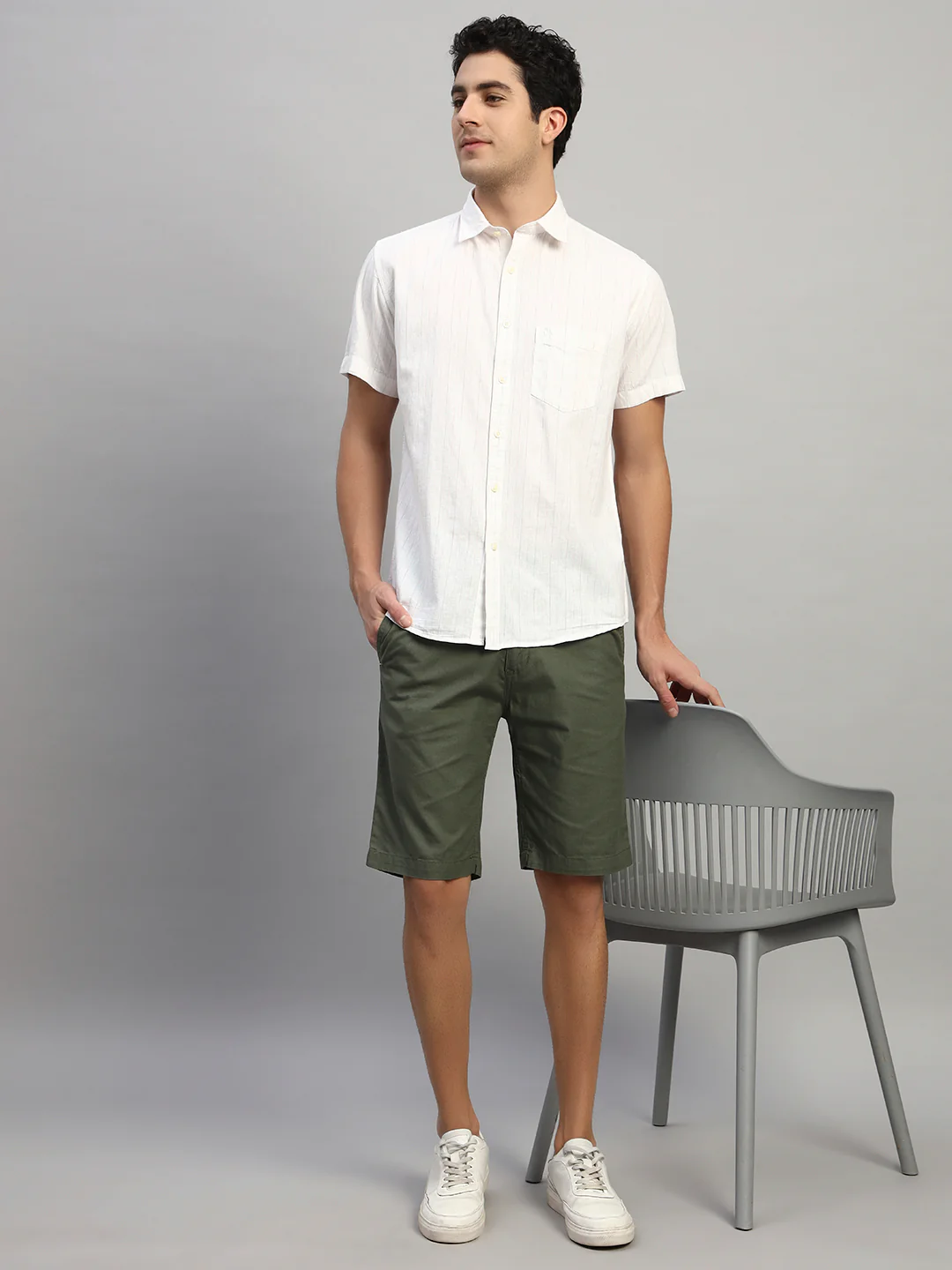 Casual Shirt for Men | Breathable & Soft with Color Fastness Regular Fit Spread Collar Neck Cotton Fabric Striped Pattern - Image 8