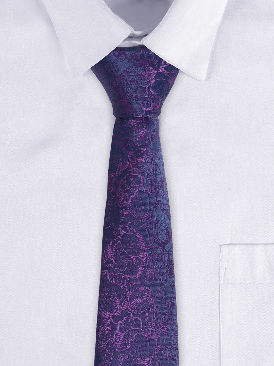 Men's Wine Paisley Printed Broad Tie - Image 6
