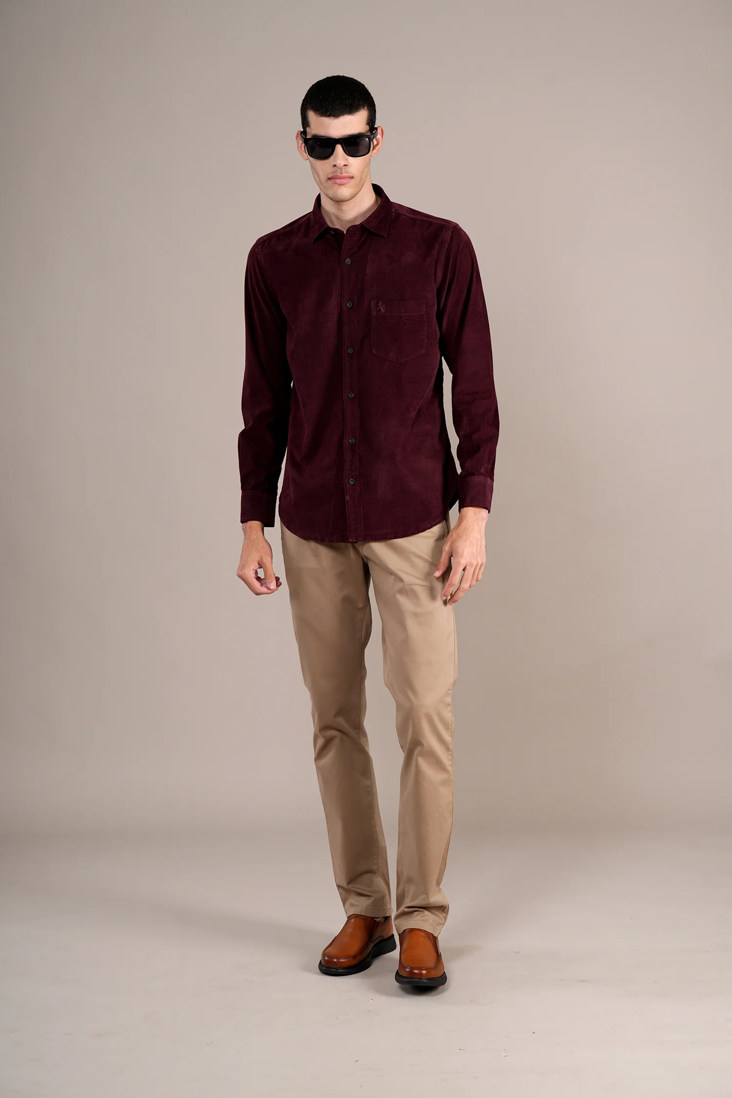 Casual Shirt for Men | Breathable & Soft with Color Fastness Regular Fit Spread Collar Neck Cotton Fabric Solid Pattern - Image 2