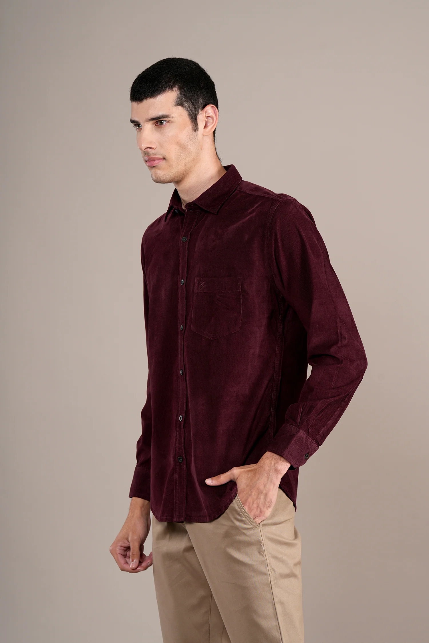 Casual Shirt for Men | Breathable & Soft with Color Fastness Regular Fit Spread Collar Neck Cotton Fabric Solid Pattern - Image 3
