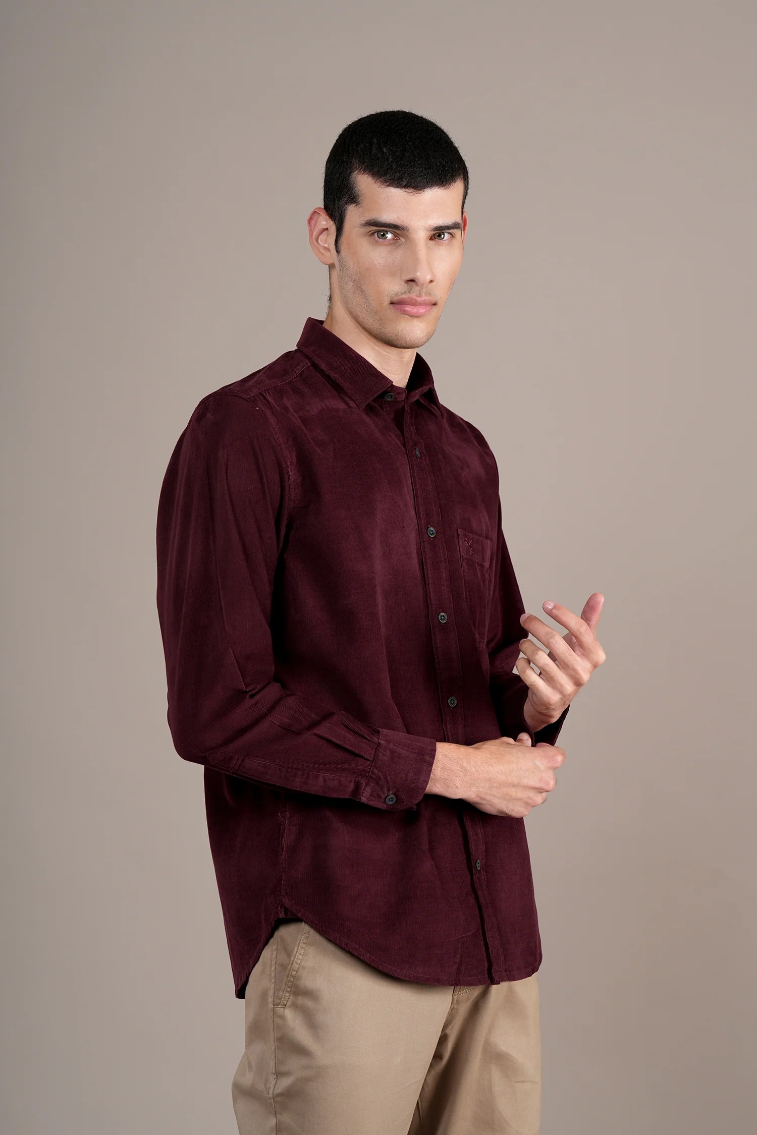 Casual Shirt for Men | Breathable & Soft with Color Fastness Regular Fit Spread Collar Neck Cotton Fabric Solid Pattern - Image 4