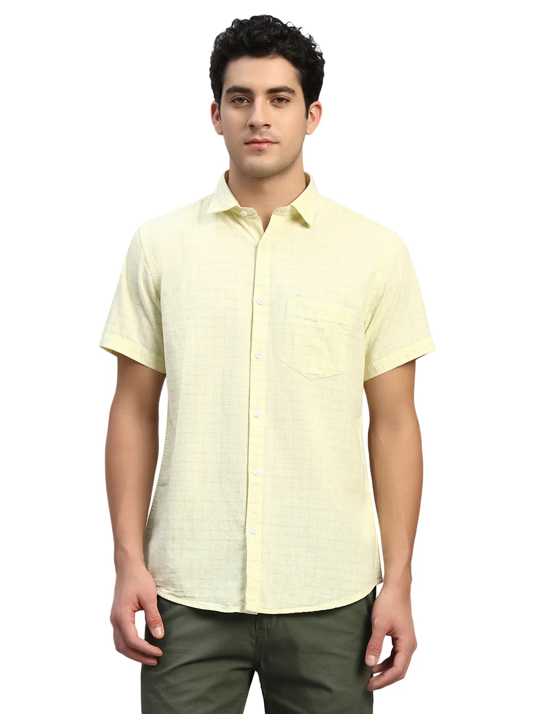 Casual Shirt for Men | Breathable & Soft with Color Fastness Regular Fit Spread Collar Neck Cotton Fabric Checkered Pattern - Image 2