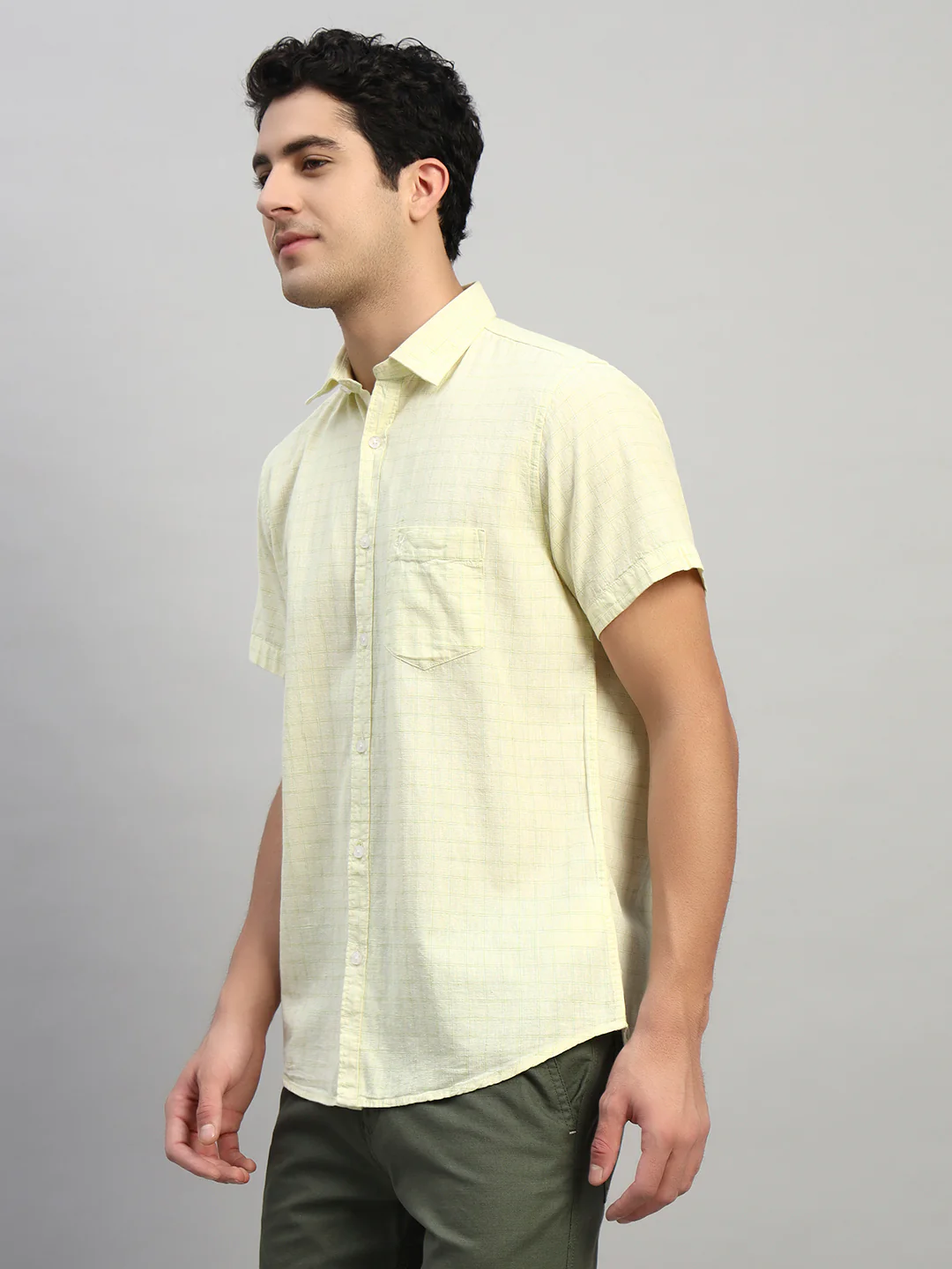 Casual Shirt for Men | Breathable & Soft with Color Fastness Regular Fit Spread Collar Neck Cotton Fabric Checkered Pattern - Image 4