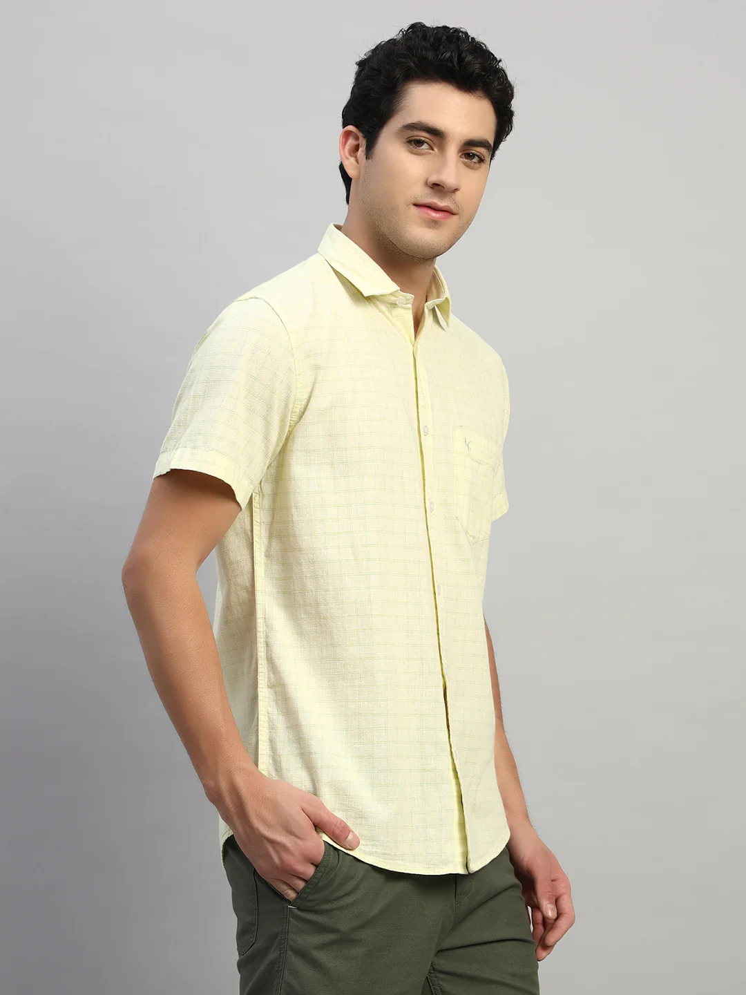 Casual Shirt for Men | Breathable & Soft with Color Fastness Regular Fit Spread Collar Neck Cotton Fabric Checkered Pattern - Image 6