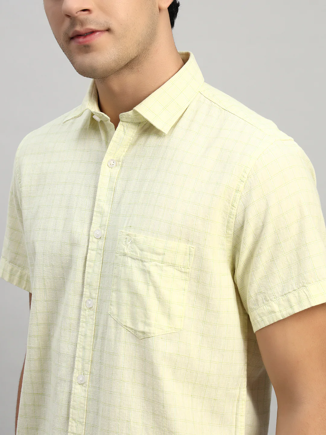 Casual Shirt for Men | Breathable & Soft with Color Fastness Regular Fit Spread Collar Neck Cotton Fabric Checkered Pattern - Image 7