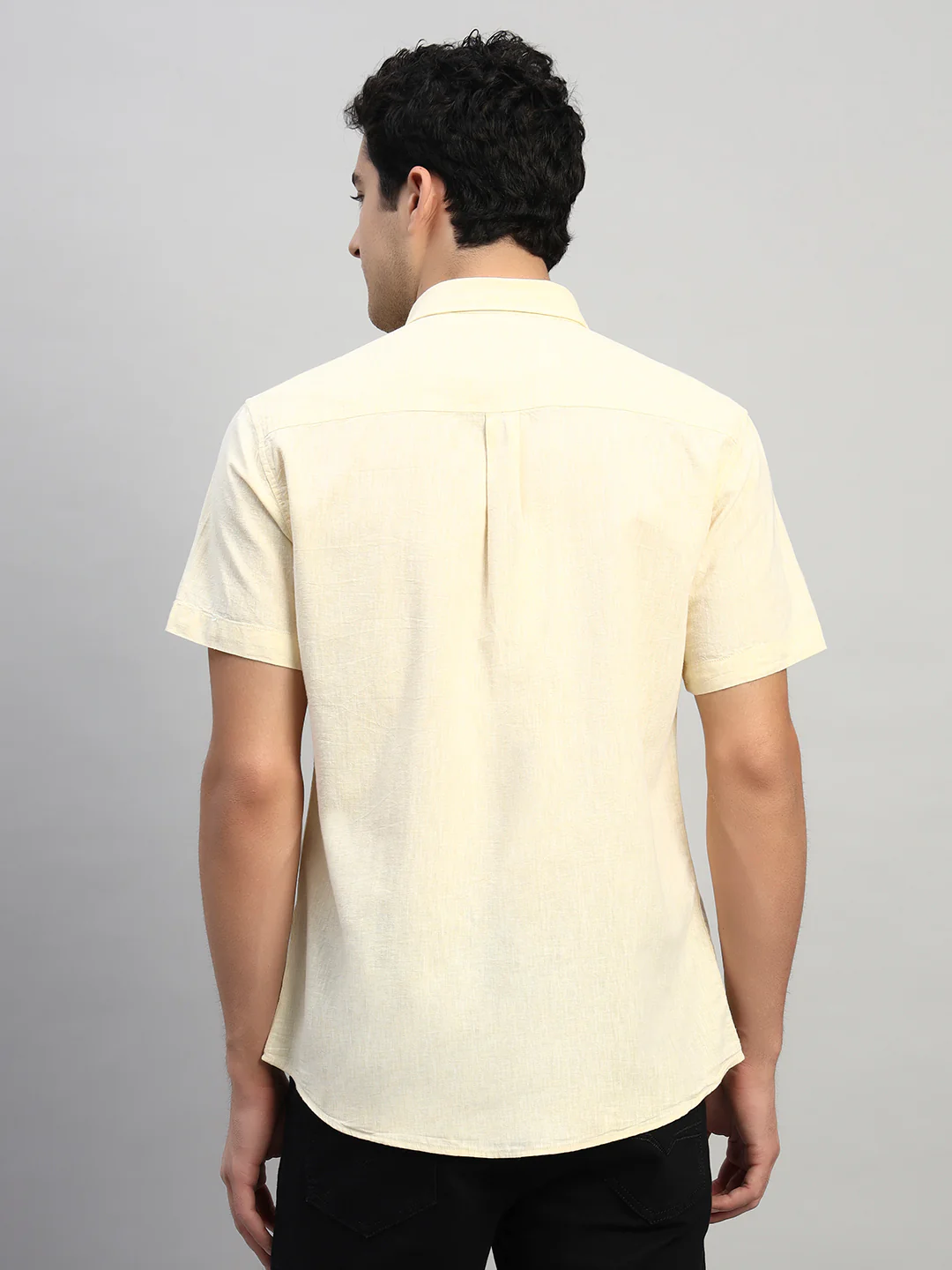 Casual Shirt for Men | Breathable & Soft with Color Fastness Regular Fit Spread Collar Neck Cotton Fabric Solid Pattern - Image 2