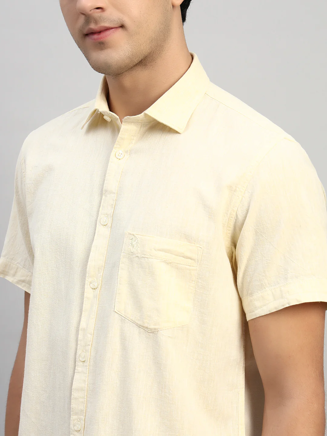 Casual Shirt for Men | Breathable & Soft with Color Fastness Regular Fit Spread Collar Neck Cotton Fabric Solid Pattern - Image 6