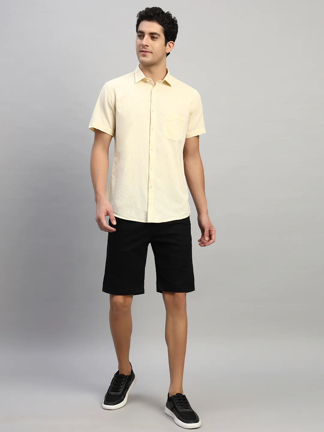 Casual Shirt for Men | Breathable & Soft with Color Fastness Regular Fit Spread Collar Neck Cotton Fabric Solid Pattern - Image 7
