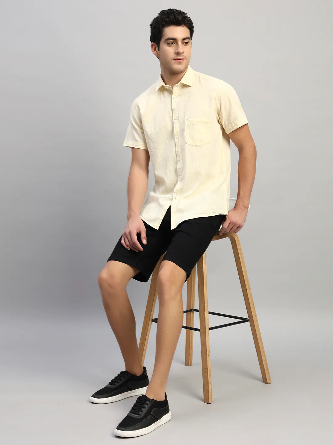 Casual Shirt for Men | Breathable & Soft with Color Fastness Regular Fit Spread Collar Neck Cotton Fabric Solid Pattern - Image 8