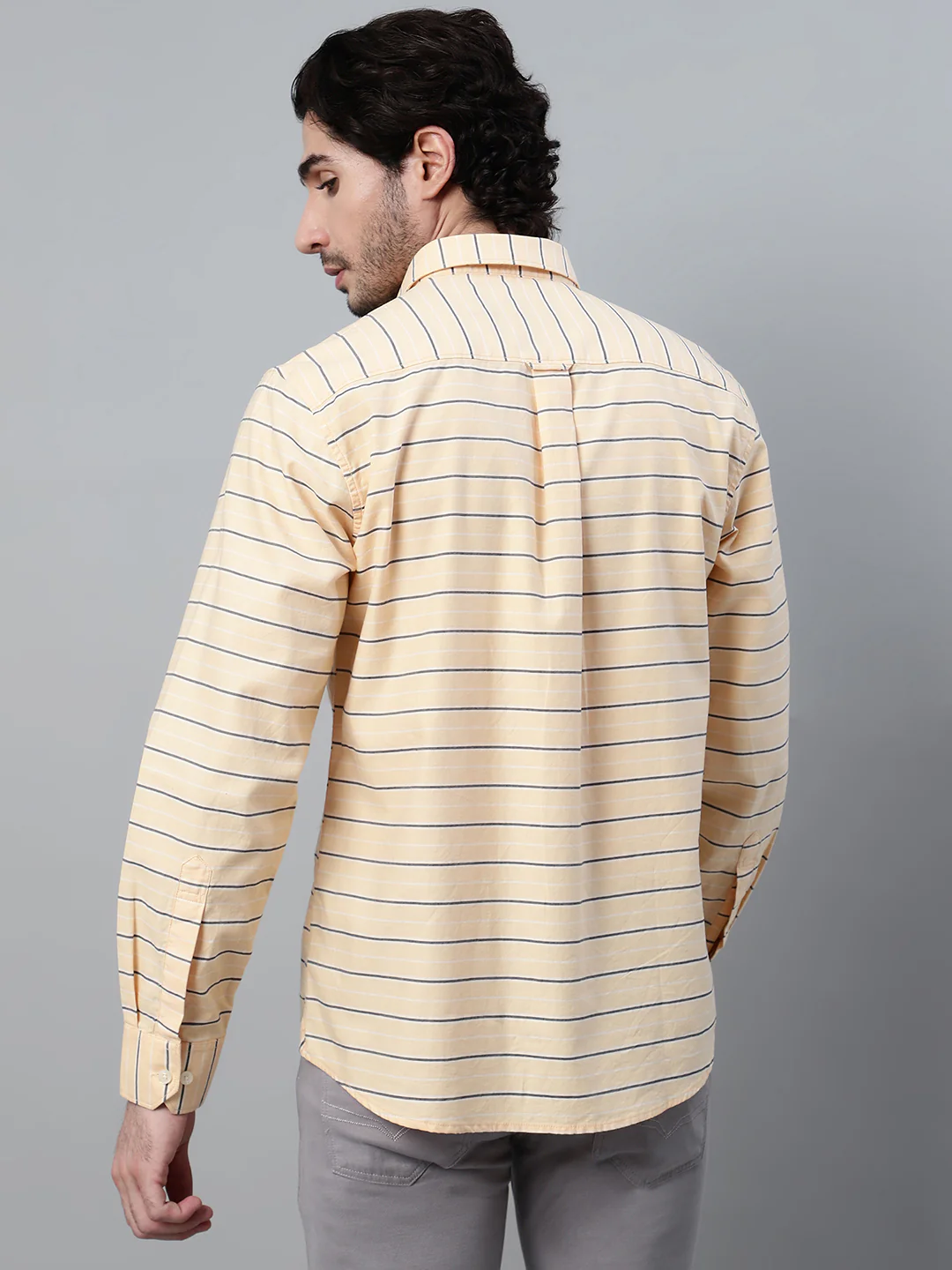 Casual Shirt for Men | Breathable & Soft with Color Fastness Regular Fit Spread Collar Neck Cotton Fabric Striped Pattern - Image 2