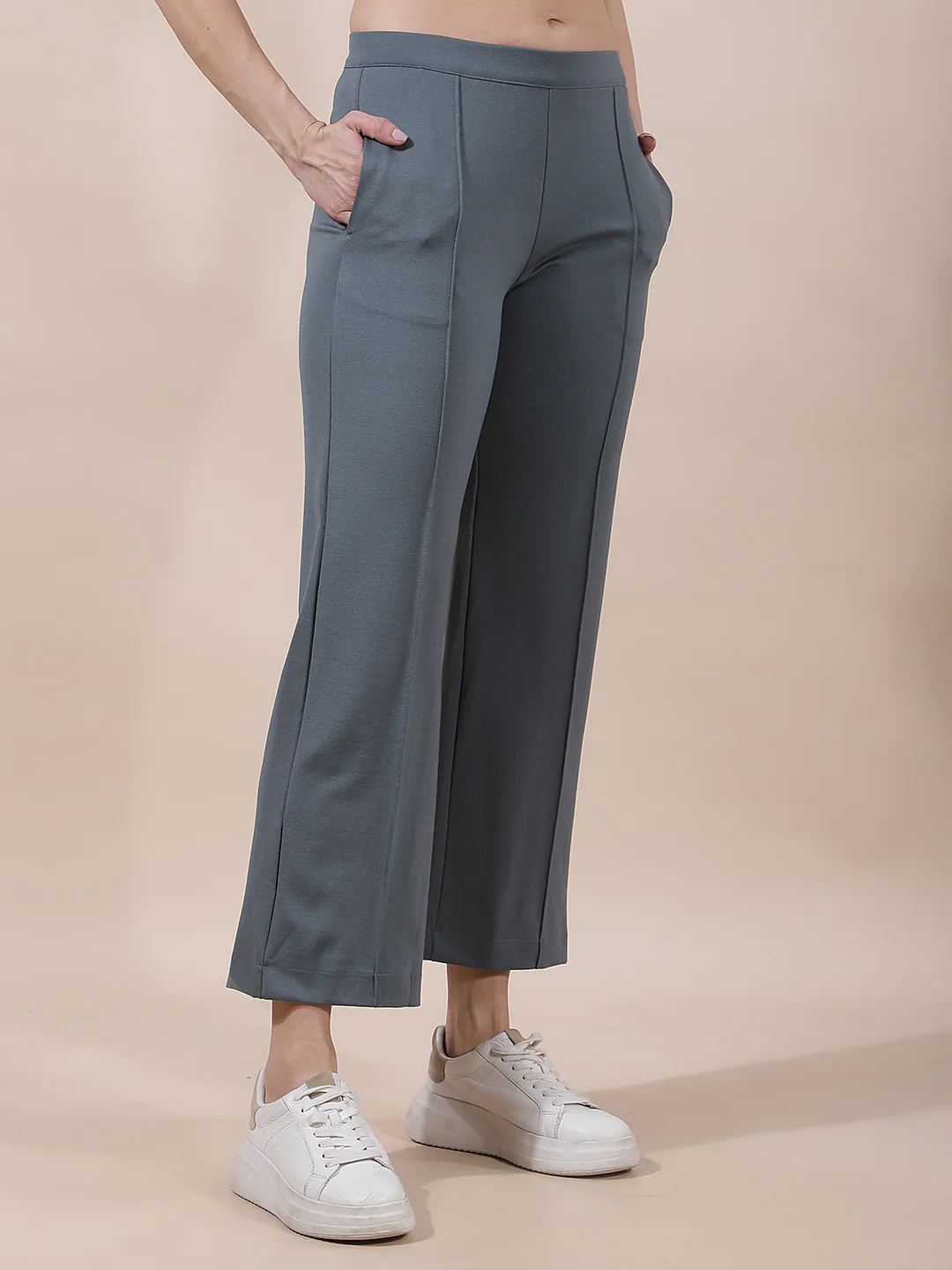 Pant for Women l Breathable & Soft with Color Fastness Regular Fit Nylon Fabric Solid Pattern - Image 5