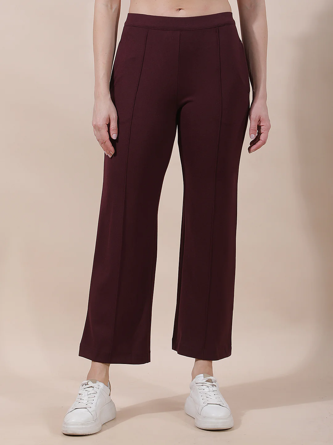 Pant for Women l Breathable & Soft with Color Fastness Regular Fit Nylon Fabric Solid Pattern - Image 4
