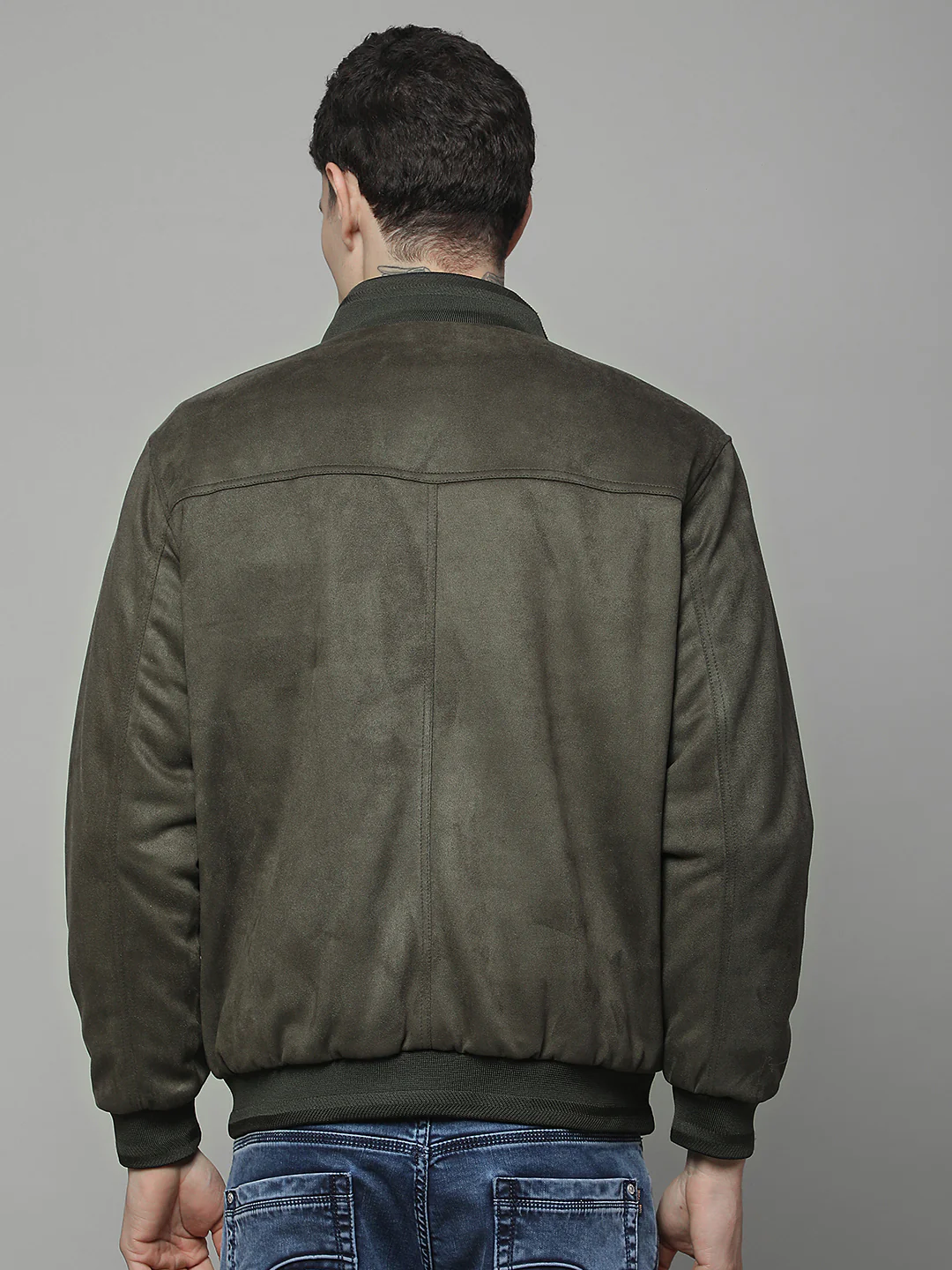 Reversible Jacket for Men | Premium Casual Jacket Regular Fit Mock Neck Suede Fabric Solid Pattern - Image 10