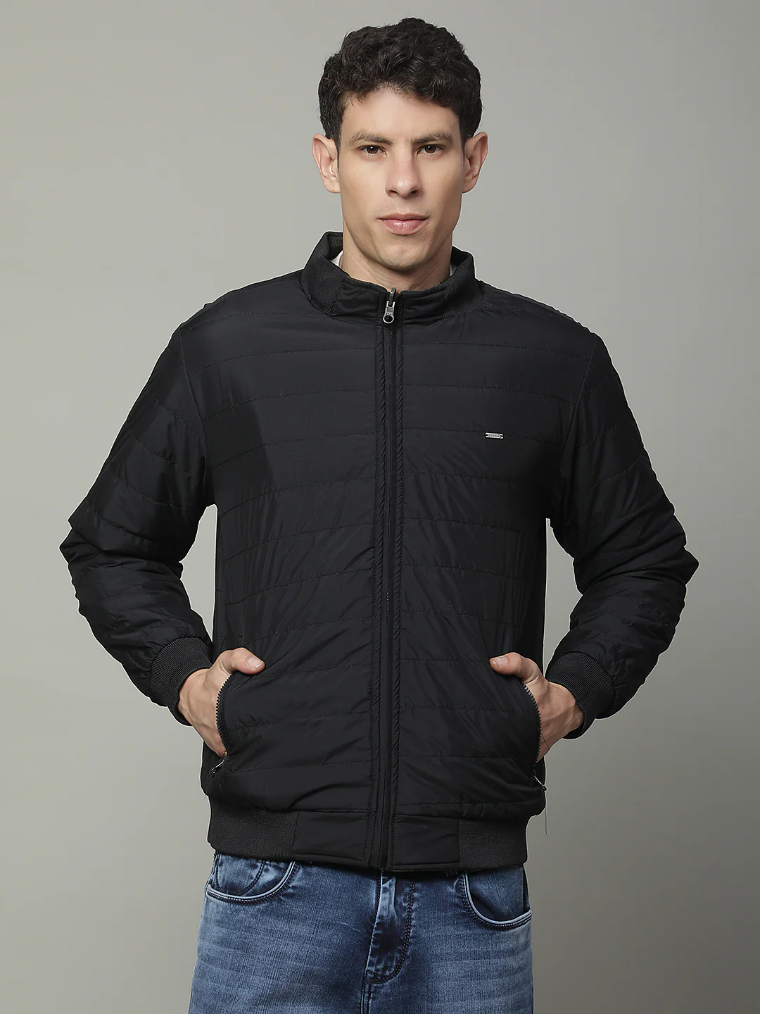 Reversible Jacket for Men | Premium Casual Jacket Regular Fit Mock Neck Suede Fabric Solid Pattern - Image 4