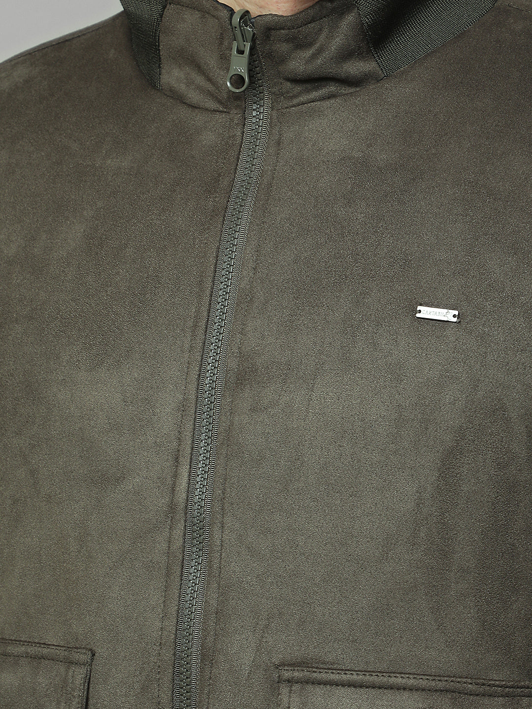 Reversible Jacket for Men | Premium Casual Jacket Regular Fit Mock Neck Suede Fabric Solid Pattern - Image 9