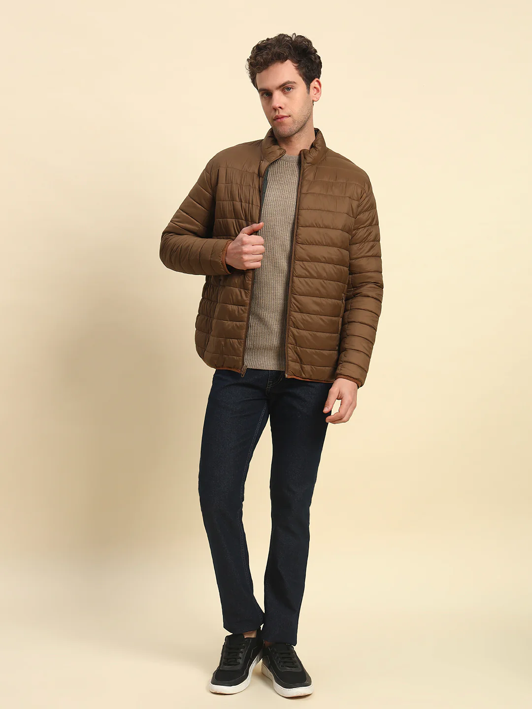 Reversible Jacket for Men | Premium Casual Jacket Smart Fit Mock Neck Nylon Fabric Solid Patten - Image 2