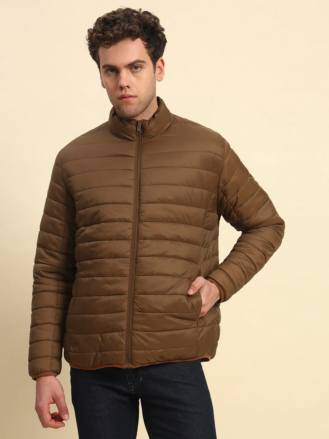 Reversible Jacket for Men | Premium Casual Jacket Smart Fit Mock Neck Nylon Fabric Solid Patten - Image 4