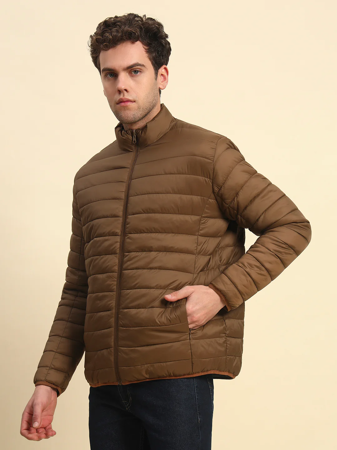 Reversible Jacket for Men | Premium Casual Jacket Smart Fit Mock Neck Nylon Fabric Solid Patten - Image 5