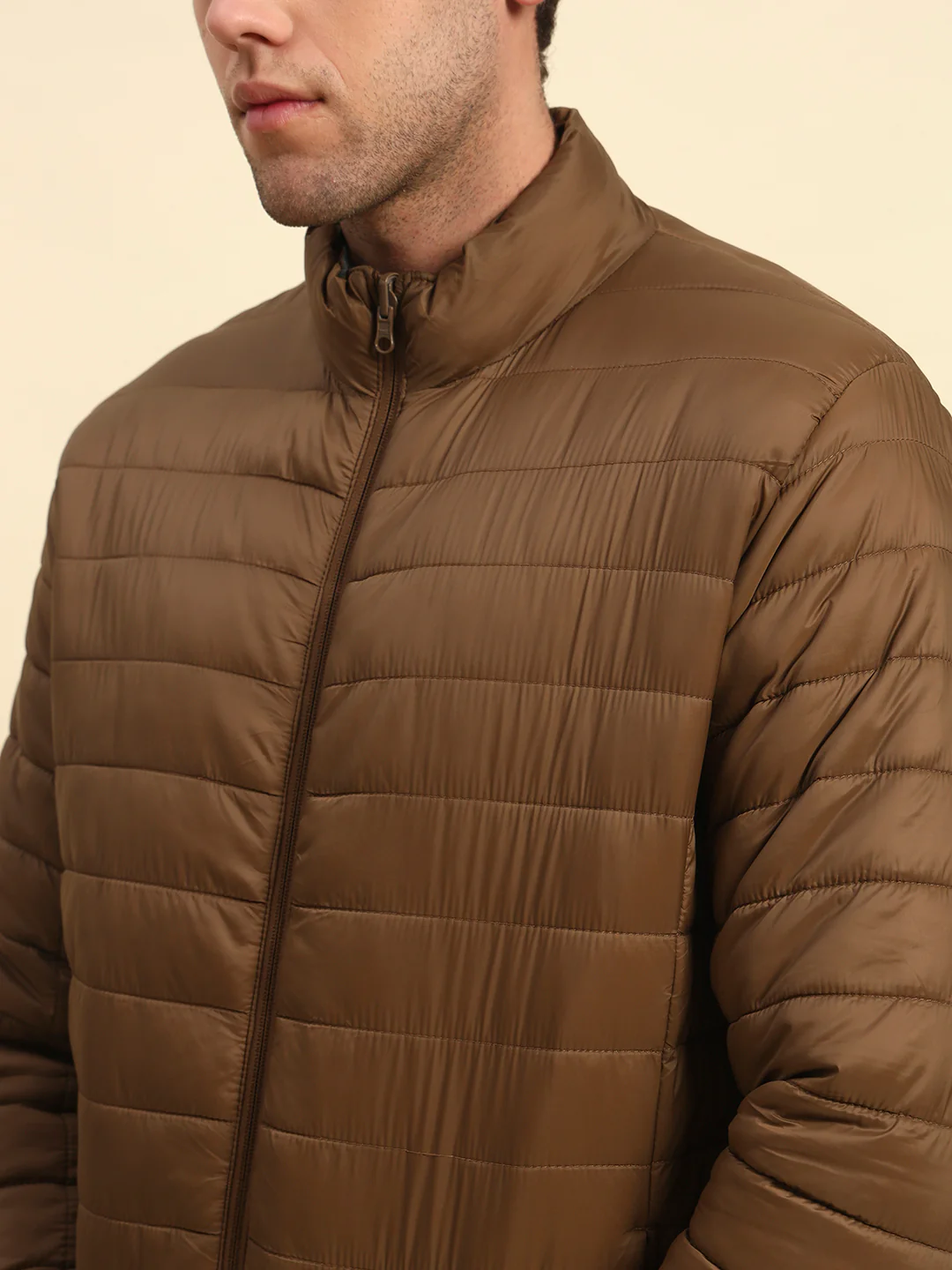 Reversible Jacket for Men | Premium Casual Jacket Smart Fit Mock Neck Nylon Fabric Solid Patten - Image 7