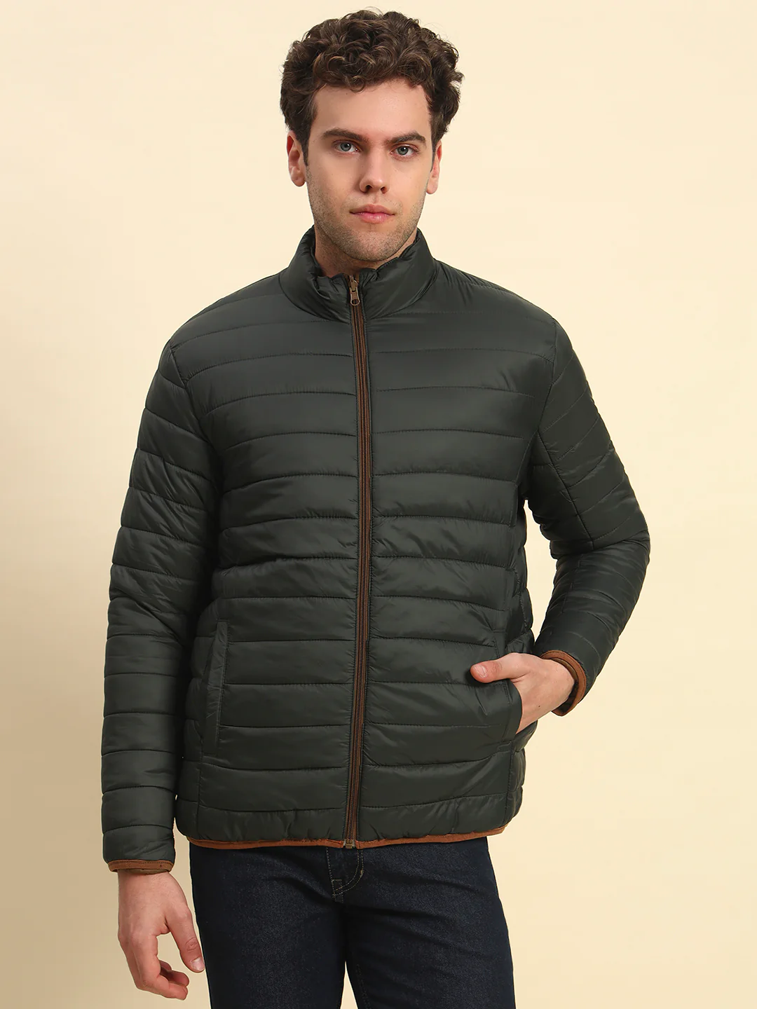 Reversible Jacket for Men | Premium Casual Jacket Smart Fit Mock Neck Nylon Fabric Solid Patten - Image 8