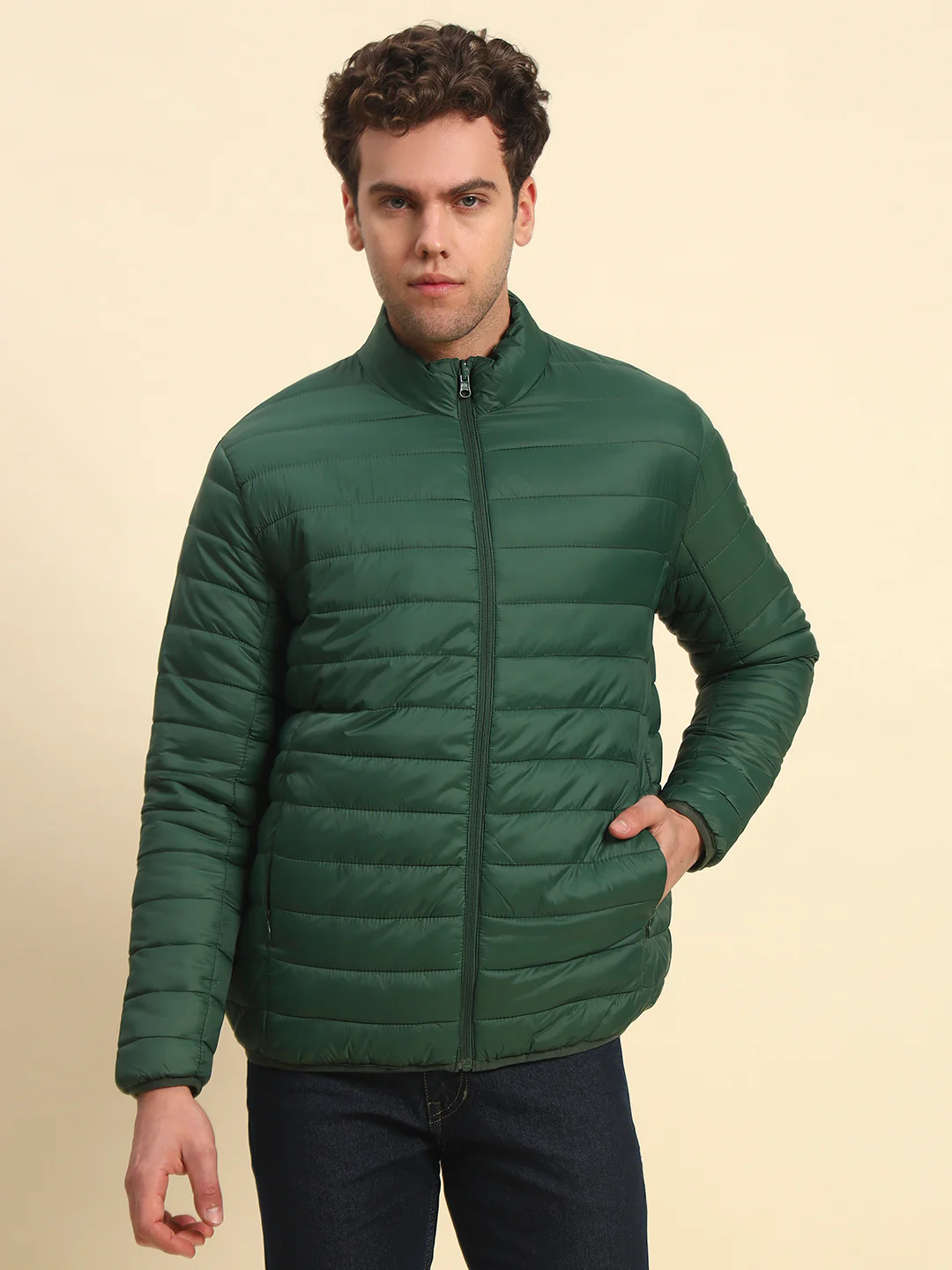 Reversible Jacket for Men | Premium Casual Jacket Smart Fit Mock Neck Nylon Fabric Solid Pattern - Image 3