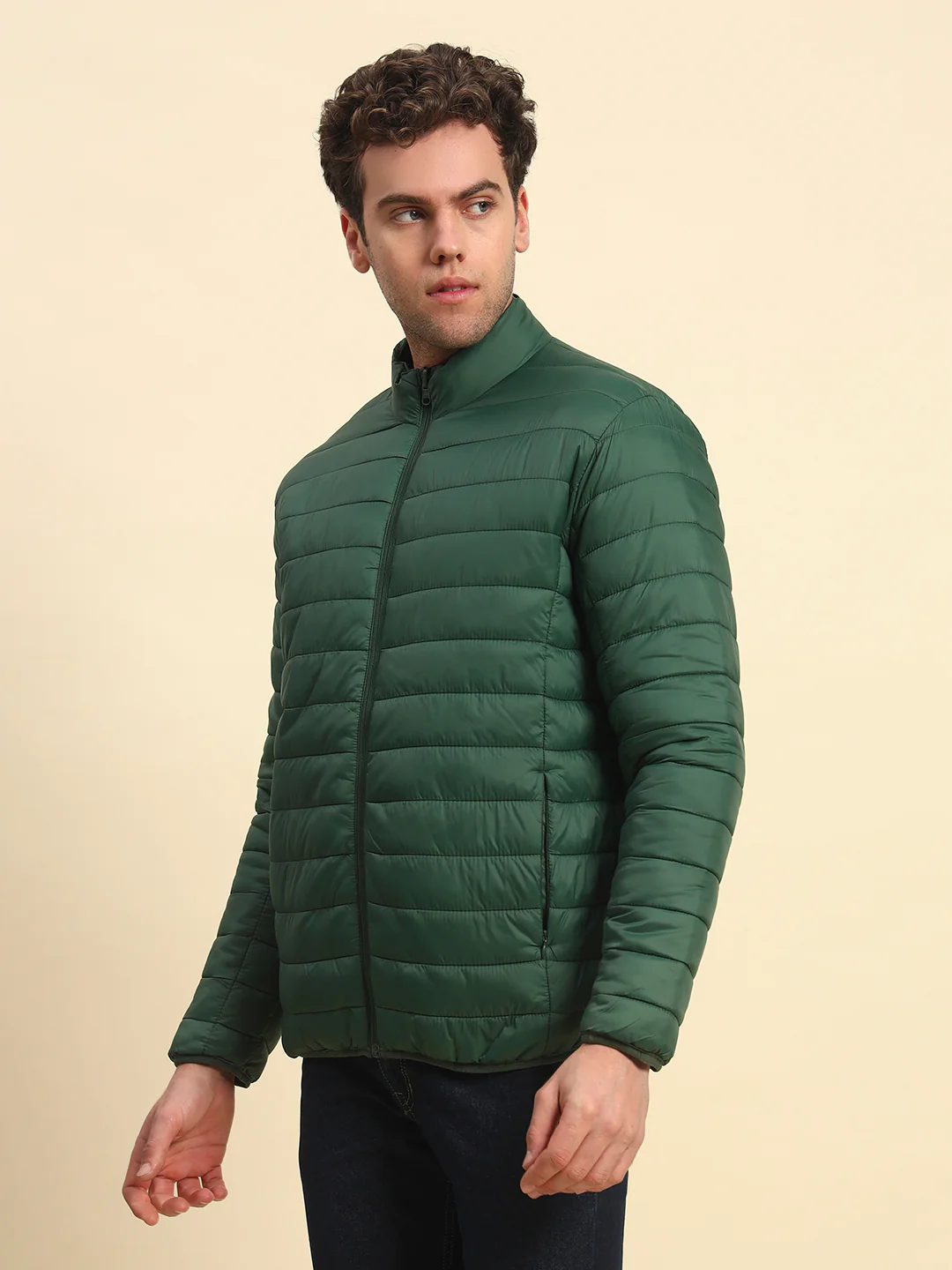 Reversible Jacket for Men | Premium Casual Jacket Smart Fit Mock Neck Nylon Fabric Solid Pattern - Image 4