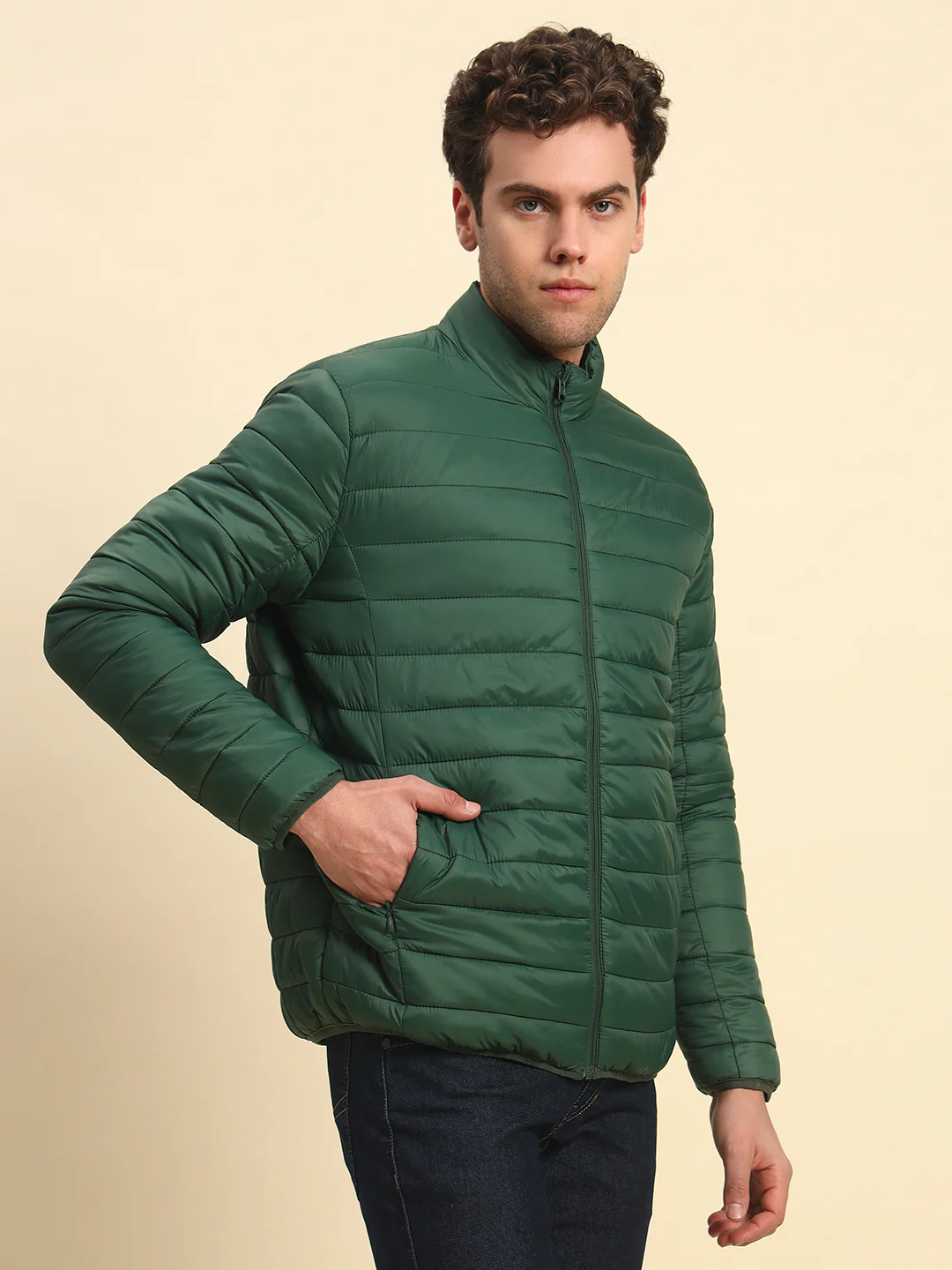Reversible Jacket for Men | Premium Casual Jacket Smart Fit Mock Neck Nylon Fabric Solid Pattern - Image 5