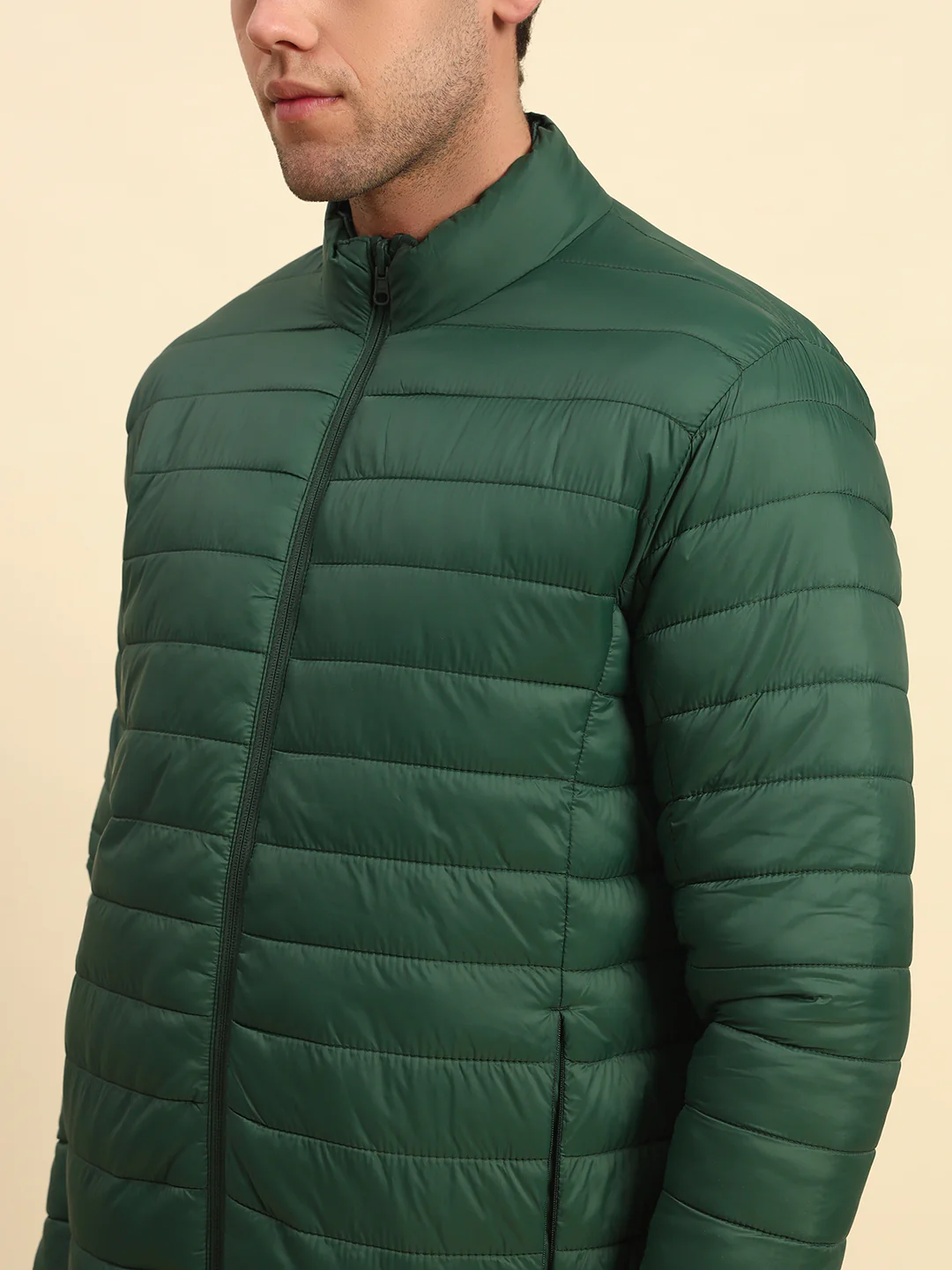 Reversible Jacket for Men | Premium Casual Jacket Smart Fit Mock Neck Nylon Fabric Solid Pattern - Image 6